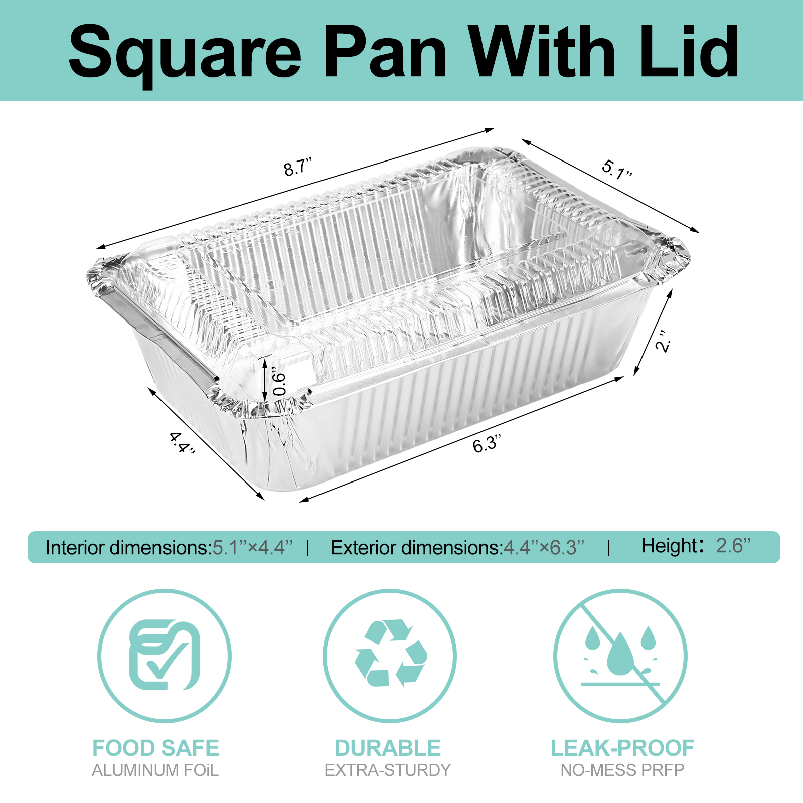 Armscye 50 Pack 2.25Lb Disposable Aluminum Cardboard Pans,Foil Containers with Cardboard Lids,Aluminum Foil Carry Out Containers with Strong Seal Edge