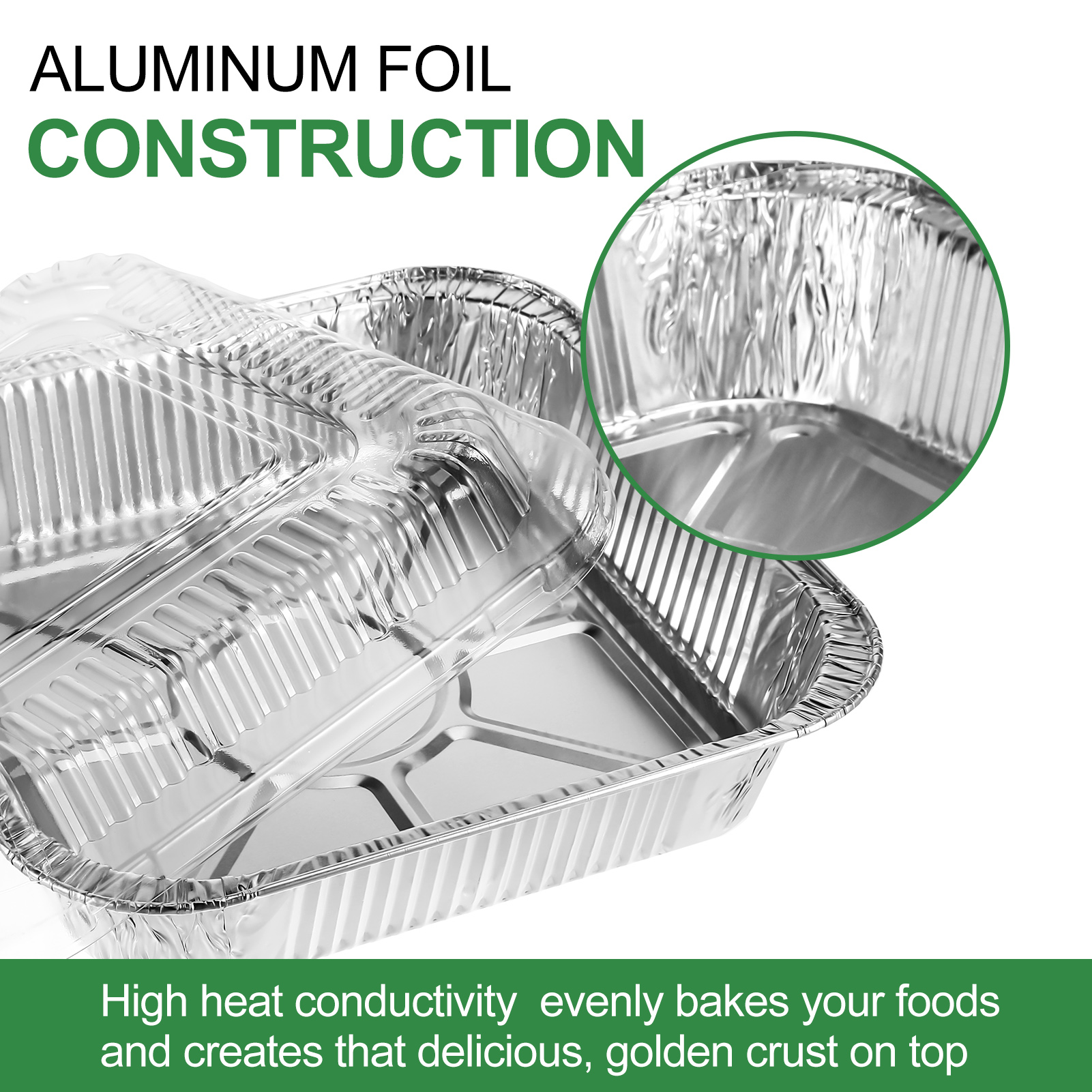 Topekada 15 Pack Square Aluminum Foil Pans with Lids,8x8 Disposable Heavy Duty Aluminum Baking with Covers - Disposable Baking Pans for Air Fryer, Oven, Cooking