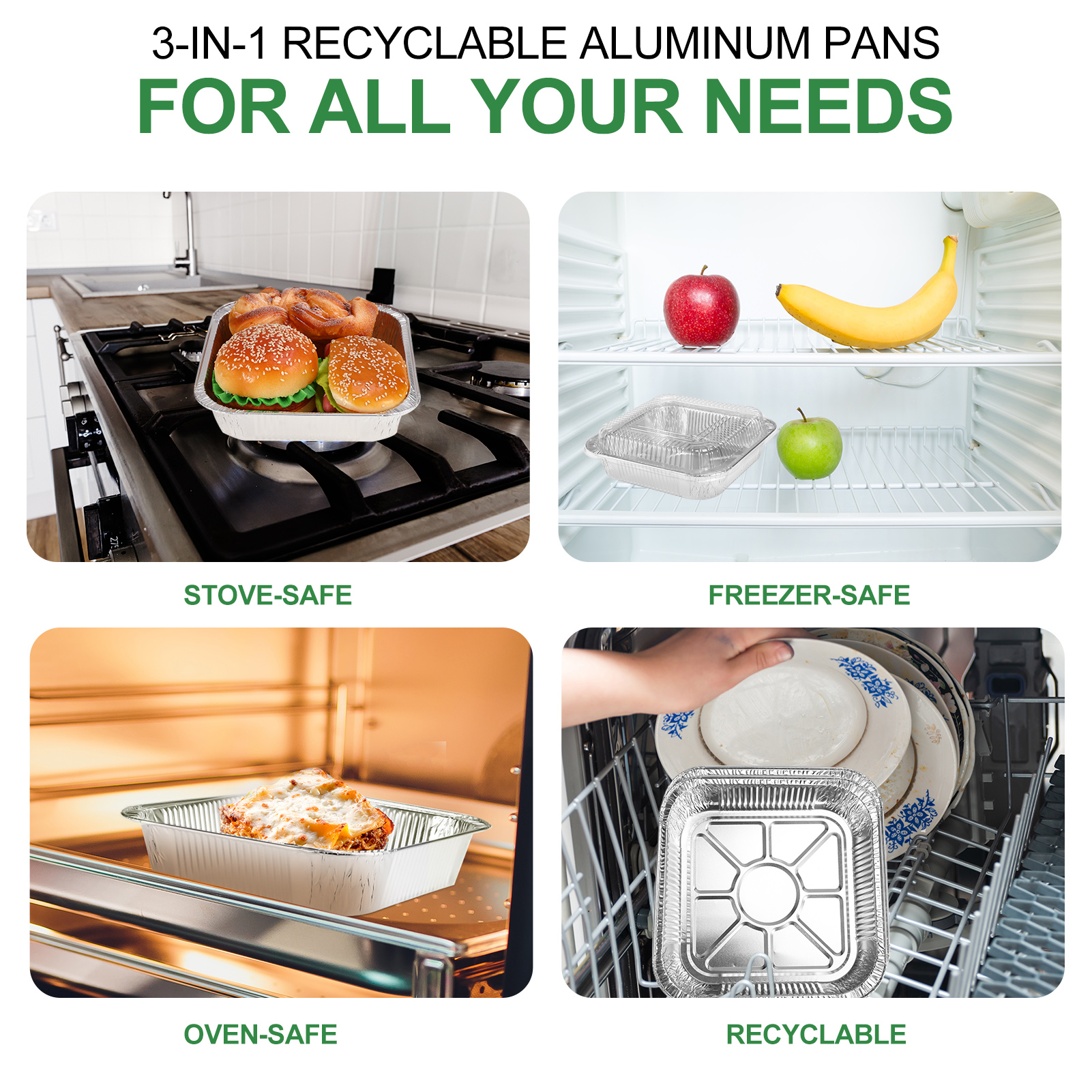 Topekada 15 Pack Square Aluminum Foil Pans with Lids,8x8 Disposable Heavy Duty Aluminum Baking with Covers - Disposable Baking Pans for Air Fryer, Oven, Cooking