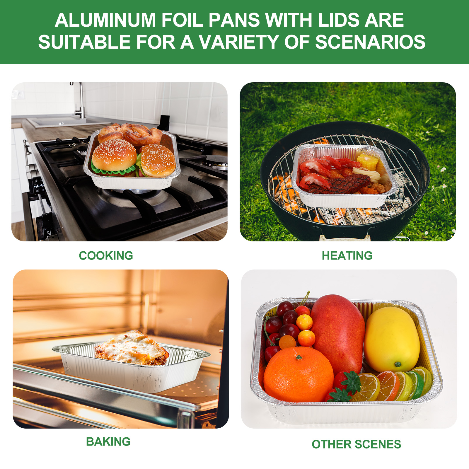 Topekada 15 Pack Square Aluminum Foil Pans with Lids,8x8 Disposable Heavy Duty Aluminum Baking with Covers - Disposable Baking Pans for Air Fryer, Oven, Cooking