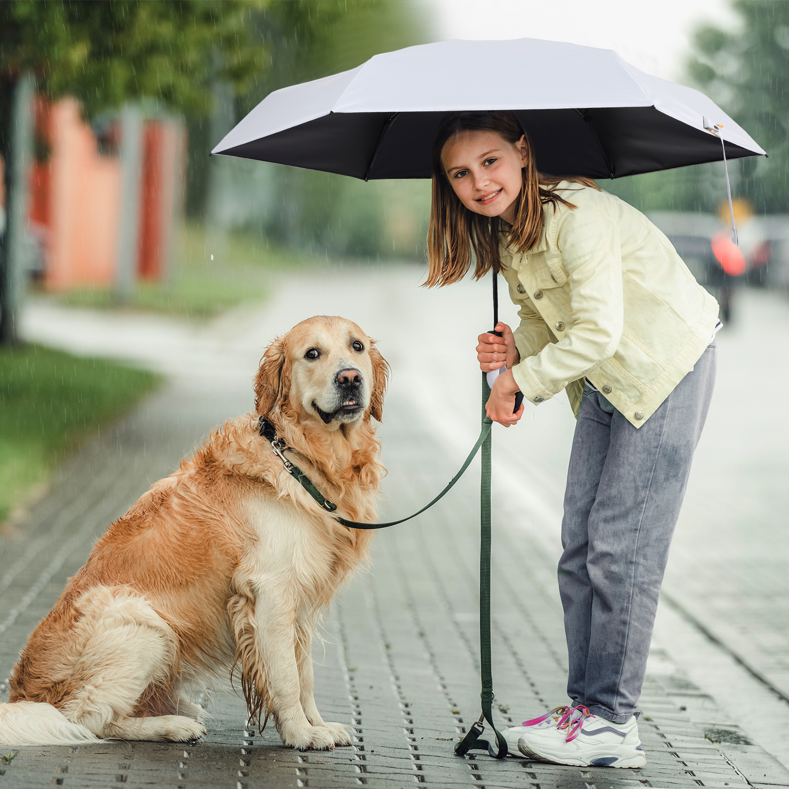 Bocaoying 2 Pack Mini Sun Travel Umbrella, Lightweight Portable Umbrella, Rain Sun Blocking Anti UPF 50 UV Protection 99.9%, Light Compact Rain Umbrella for Travel Outdoor Daily Use