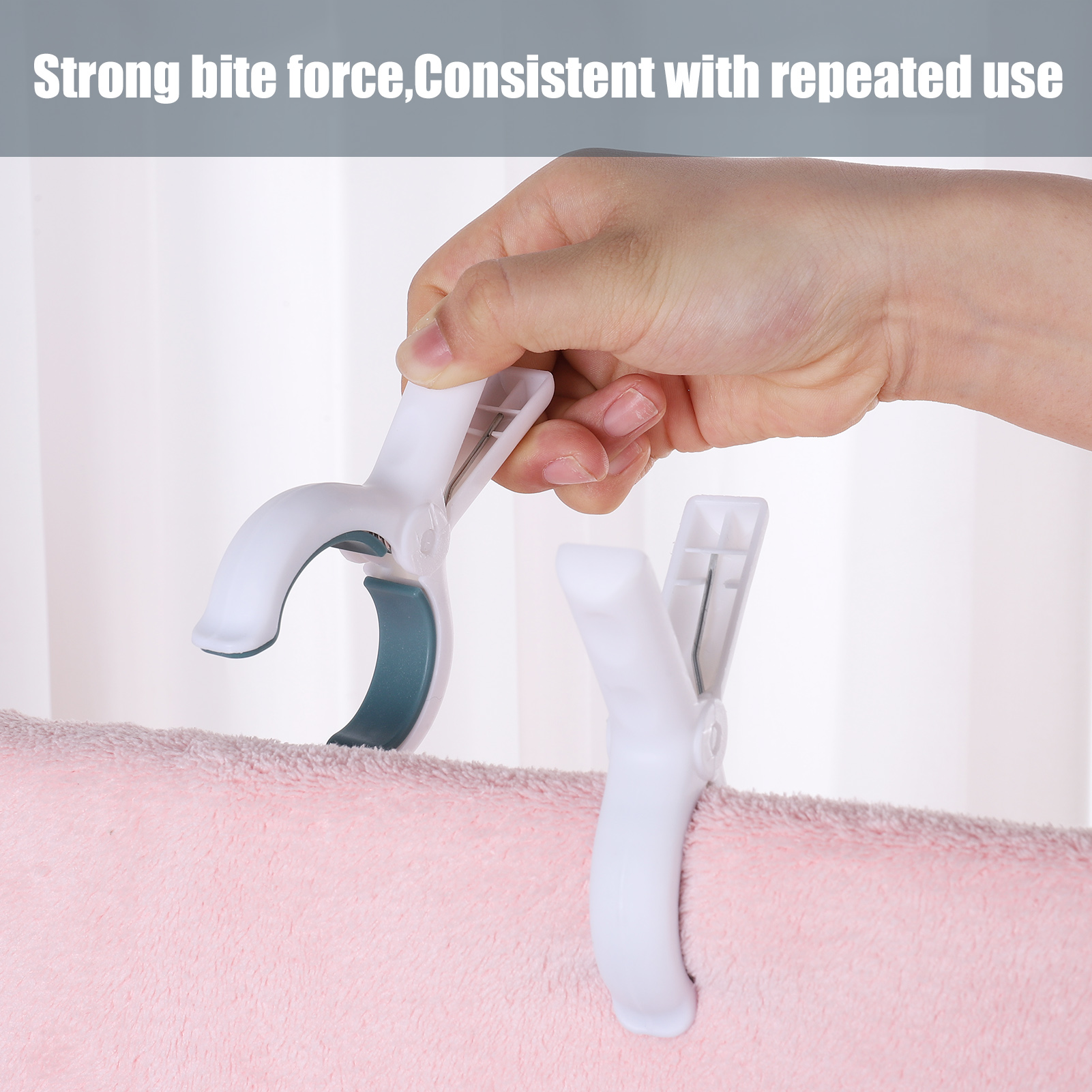 Abaima 10 Pcs Beach Towel Clips,Large Clothes Pins Plastic,Strong Grip Towel Clips for Beach Chair,Heavy Duty Jumbo Size Blanket Clips for Daily Laundry Room,Beach