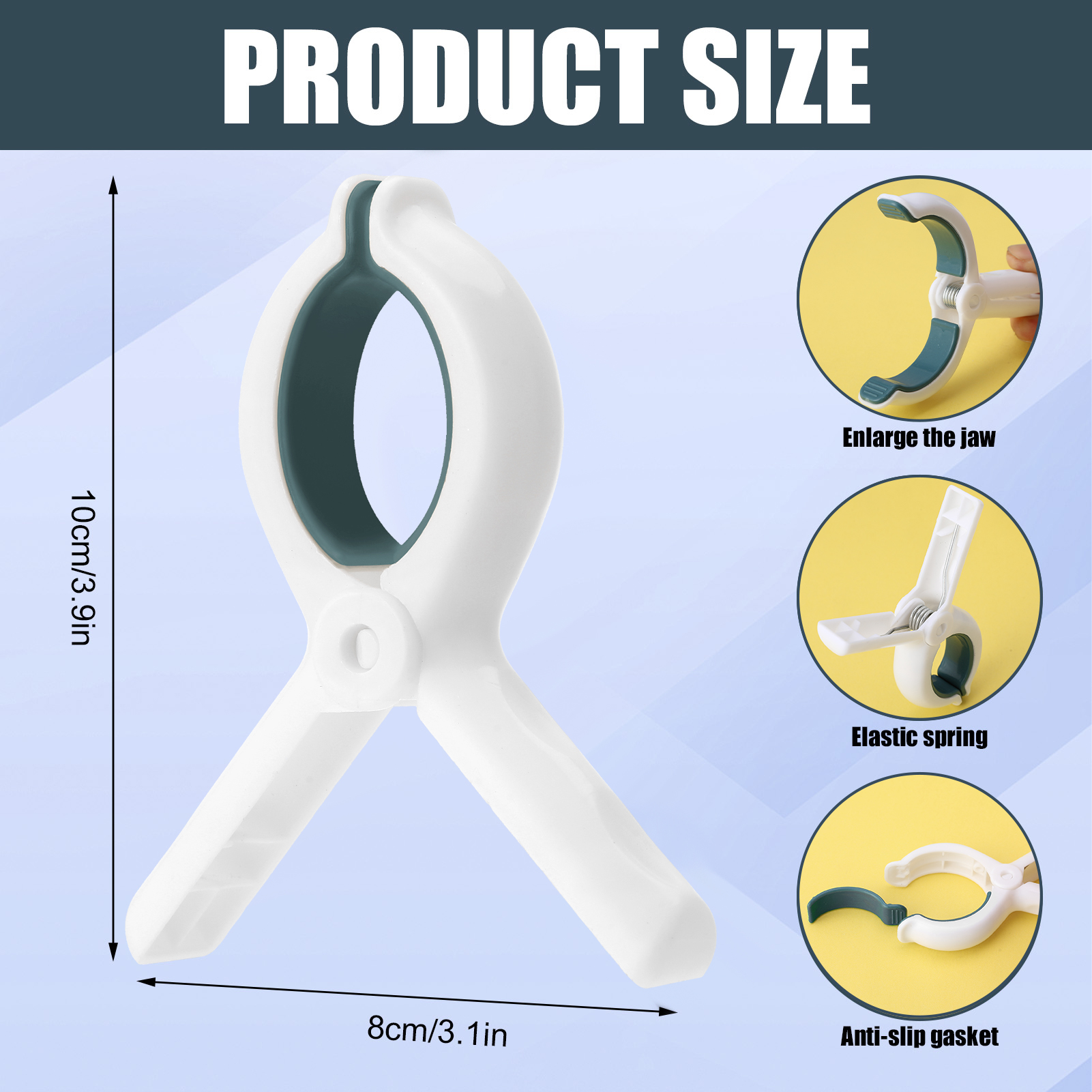 Abaima 10 Pcs Beach Towel Clips,Large Clothes Pins Plastic,Strong Grip Towel Clips for Beach Chair,Heavy Duty Jumbo Size Blanket Clips for Daily Laundry Room,Beach