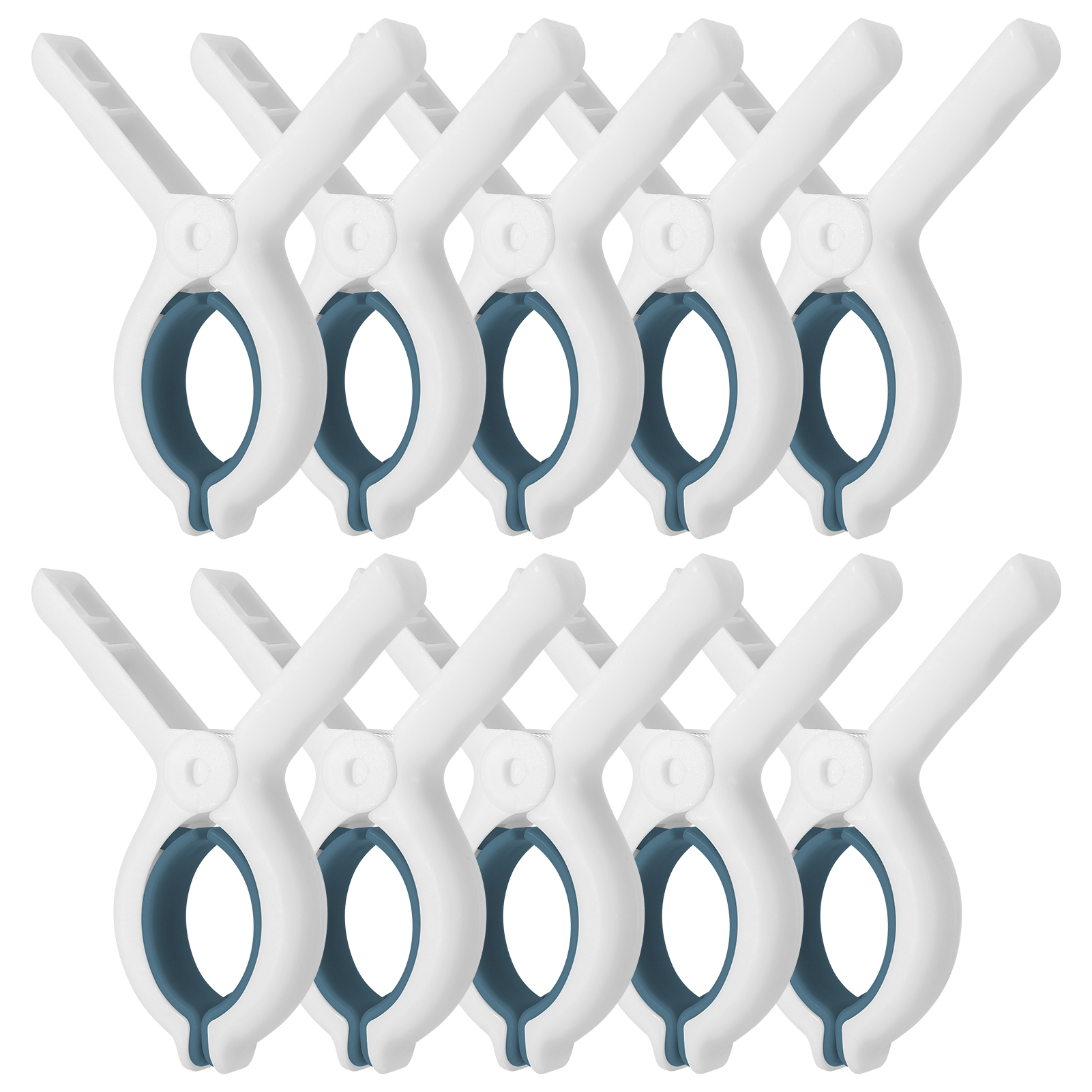 Abaima 10 Pcs Beach Towel Clips,Large Clothes Pins Plastic,Strong Grip Towel Clips for Beach Chair,Heavy Duty Jumbo Size Blanket Clips for Daily Laundry Room,Beach