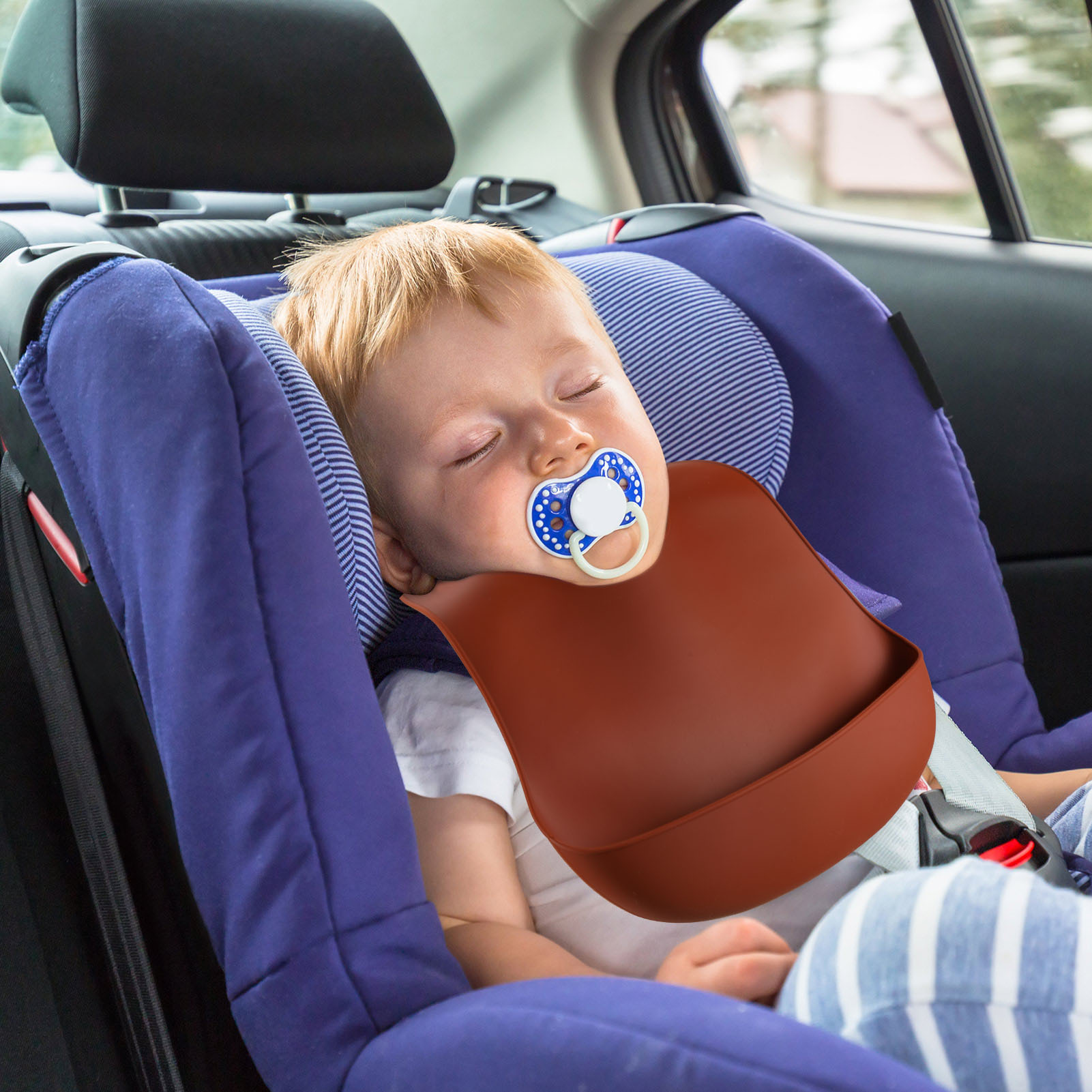 Hengguang Baby Boy and Girl Silicone Waterproof Bib with Food Catcher Pocket, 4 Piece