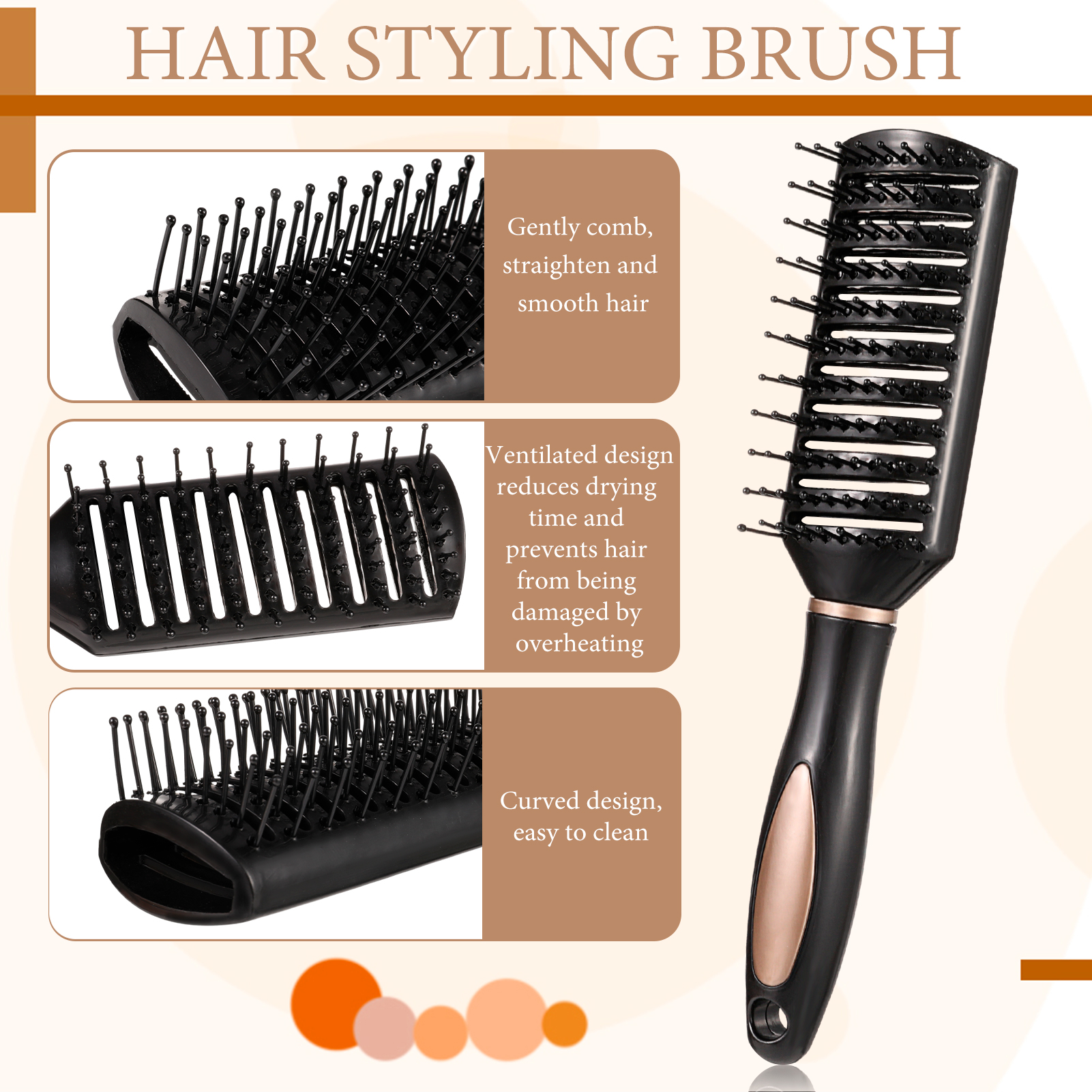 Abaima 8 Pieces Detangling Styling Comb Set,Anti Static Massage Oval Comb,Rat Tail Comb,Wide Tooth Detangling Comb for Women Men Straight,Curly All Hair Types