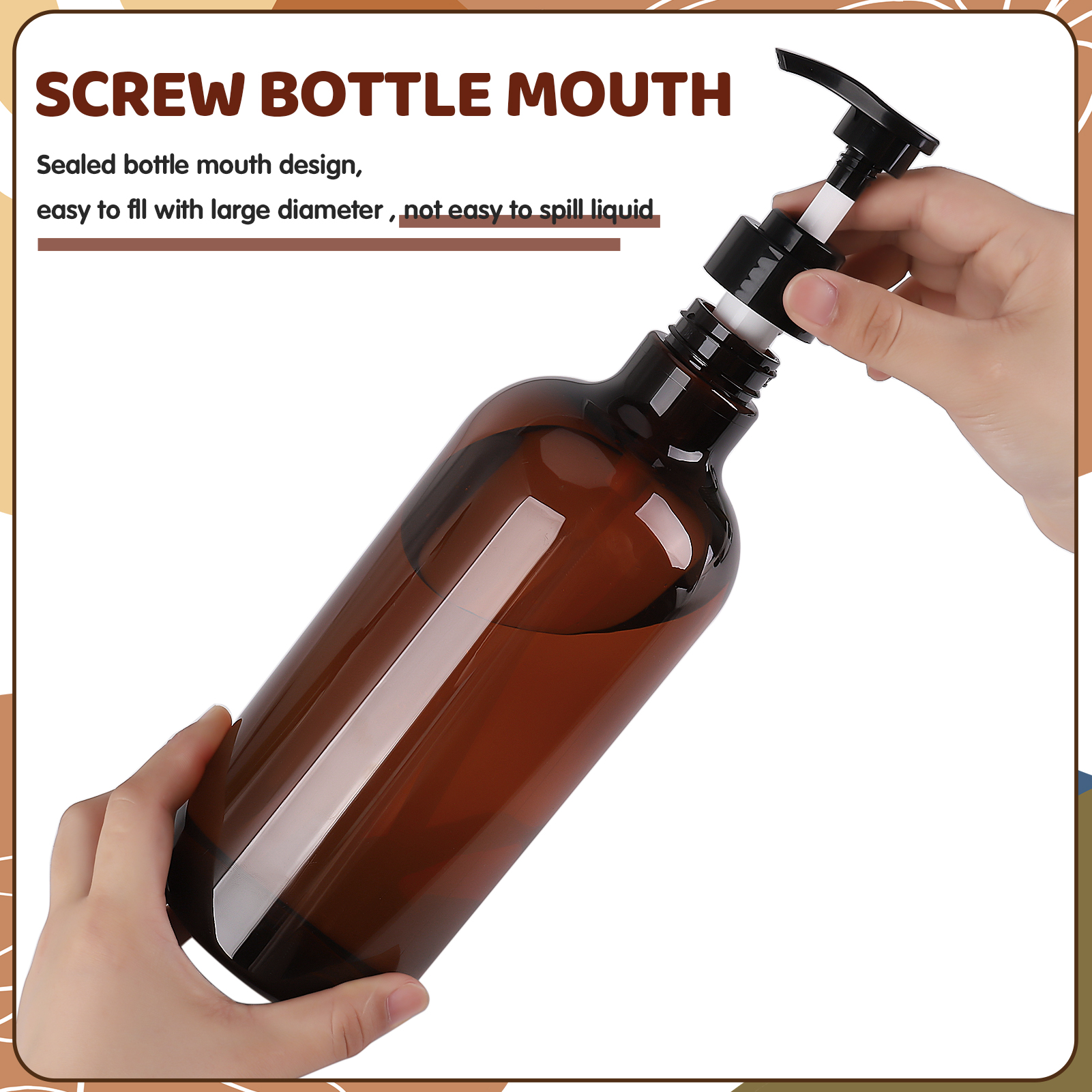 Abaima 2 Pack 32oz Empty Pump Bottle, 1000ml Shampoo And Conditioner Dispenser Bottle,1 Liter Refillable Clear Shower Soap Dispenser Bottle With Silicone Funnels And Labels