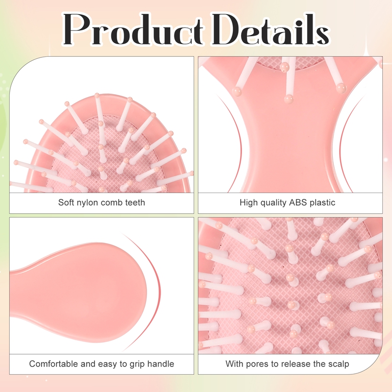 AOWOO 16 Pcs Mini Wet Hair Brush Bulk, Travel Detangling Brush, Detangling Pocket Hairbrush Small Paddle Hair Brush for Women Kids Wet or Dry Hair