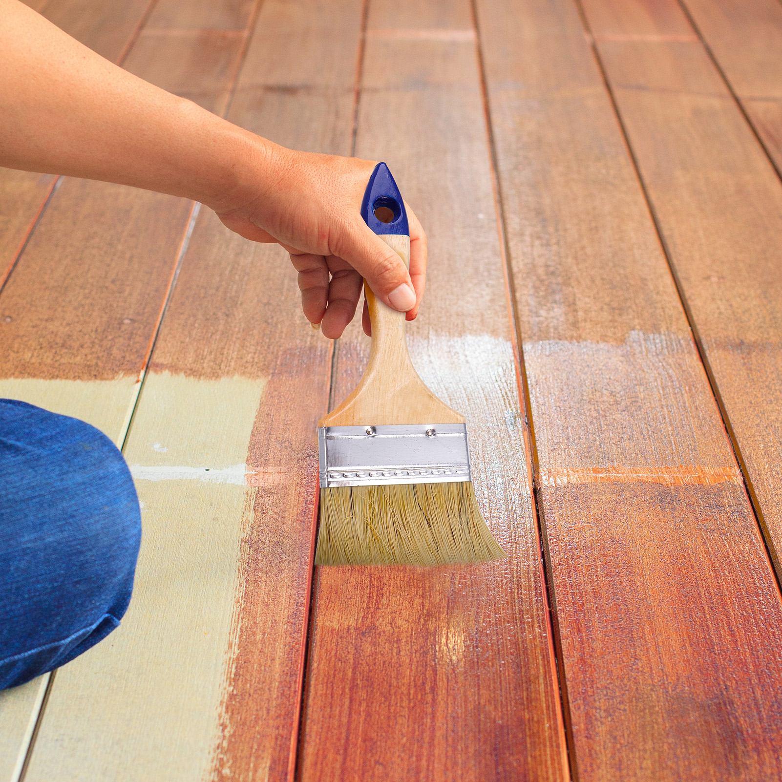 Armscye 6 Pcs Deck Stain Brush Set, Deck Stain Applicator with 60" Long Handle for Woodstains, Oils, Deck Coatings, Fence Wall Furniture