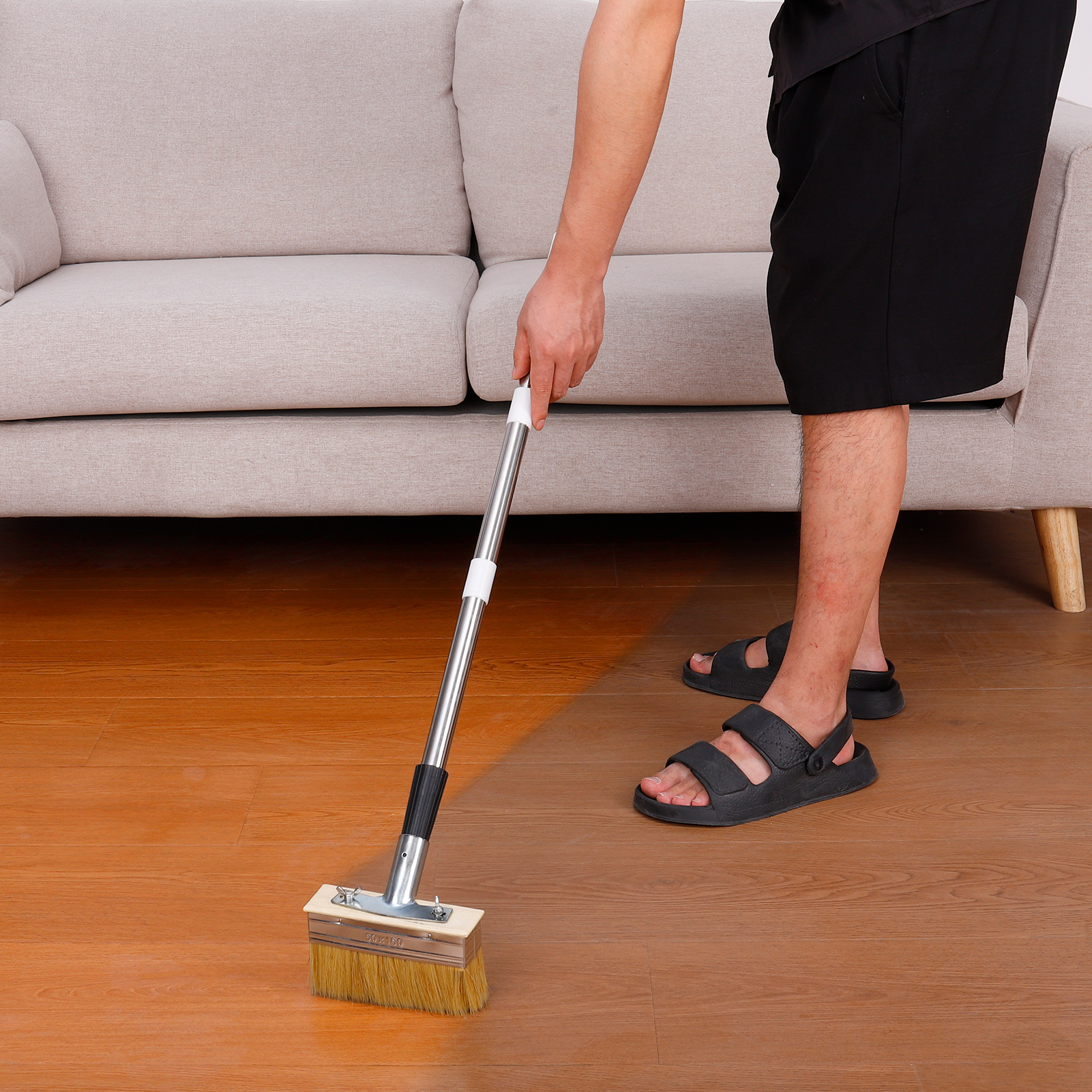 Armscye 6 Pcs Deck Stain Brush Set, Deck Stain Applicator with 60" Long Handle for Woodstains, Oils, Deck Coatings, Fence Wall Furniture