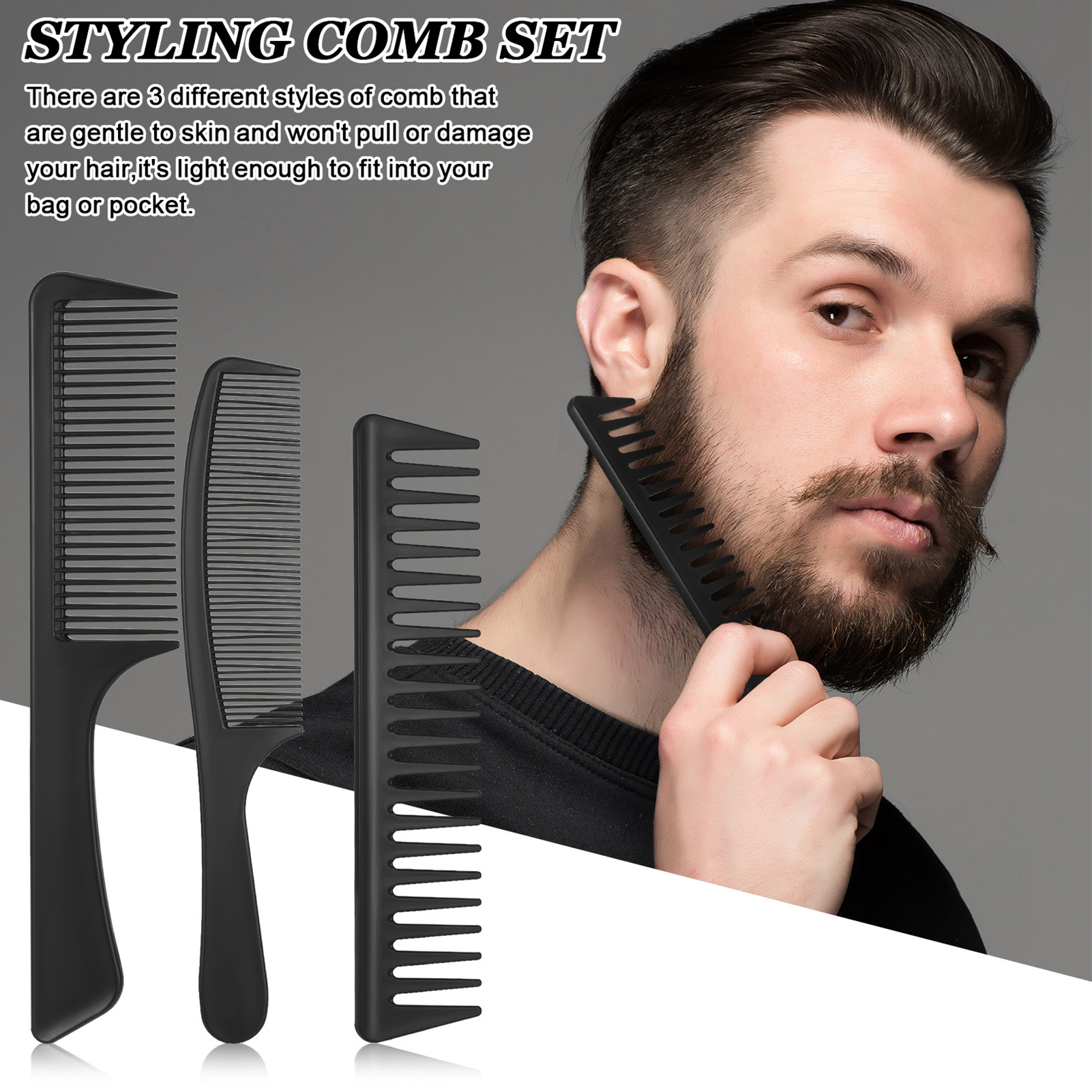 Abaima 8 Pcs Detangling Styling Hair Comb Set-Round&Detangling Brushes with Spray Bottle for Wet/Dry Hair-Styling Kit for Curly/Straight Hair,Home&Salon Use