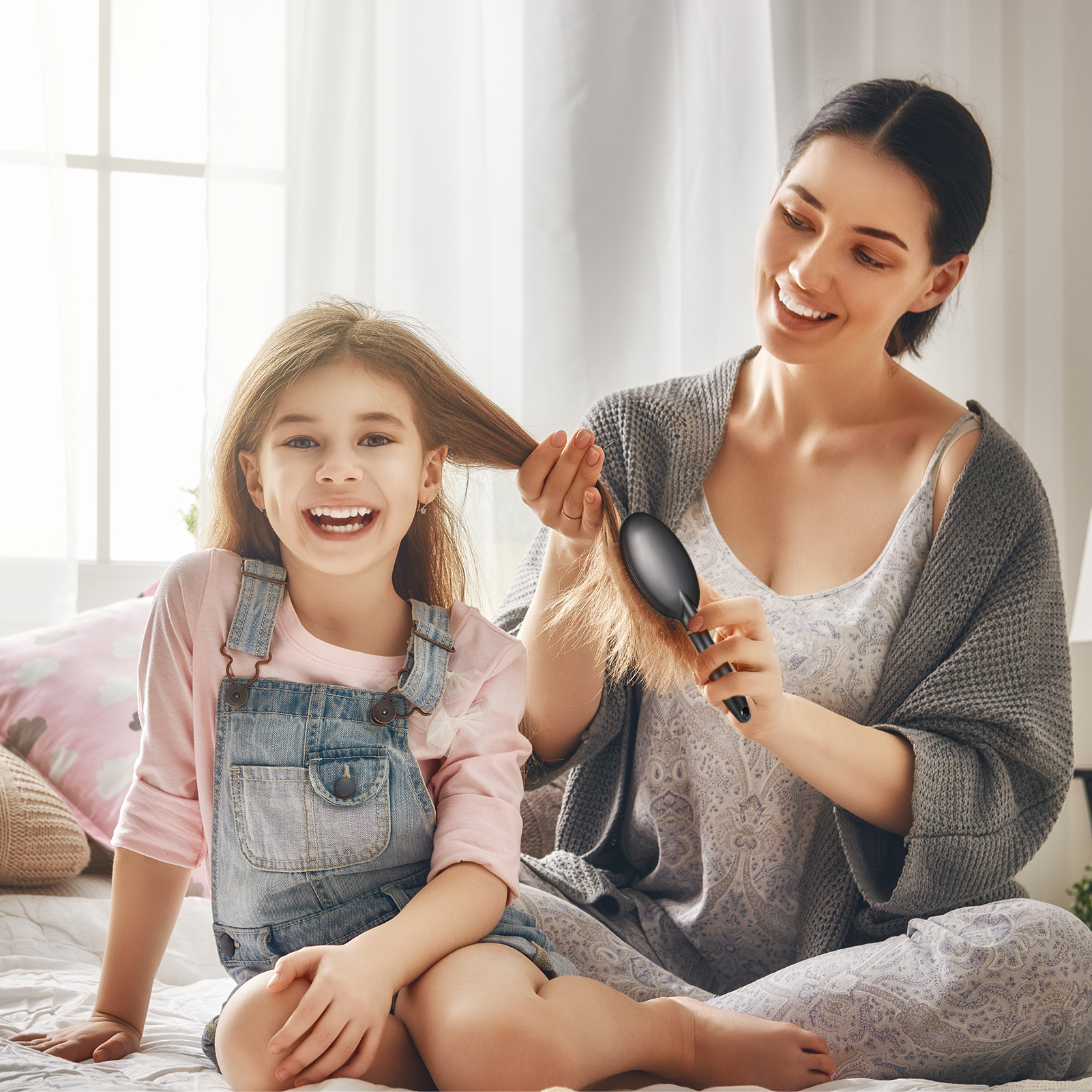 Abaima 8 Pcs Detangling Styling Hair Comb Set-Round&Detangling Brushes with Spray Bottle for Wet/Dry Hair-Styling Kit for Curly/Straight Hair,Home&Salon Use