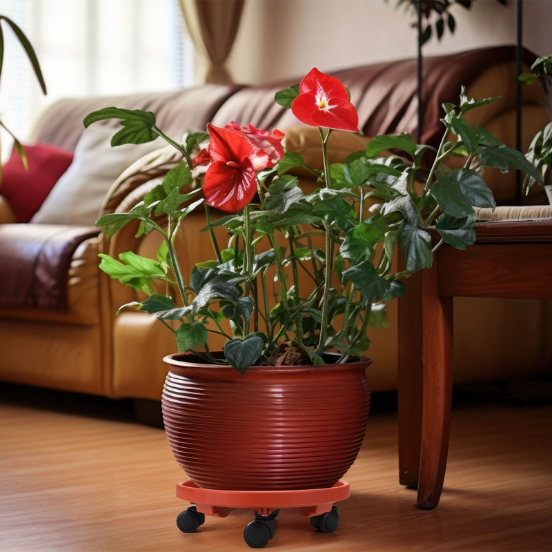 topjuju 4Pcs 12 inch Heavy-duty Plant Caddies with Wheels, Plastic Plant Roller Stands, Pot Movers Plant Saucer on Wheels Indoor Outdoor Plant with Casters Planter Tray Coaster