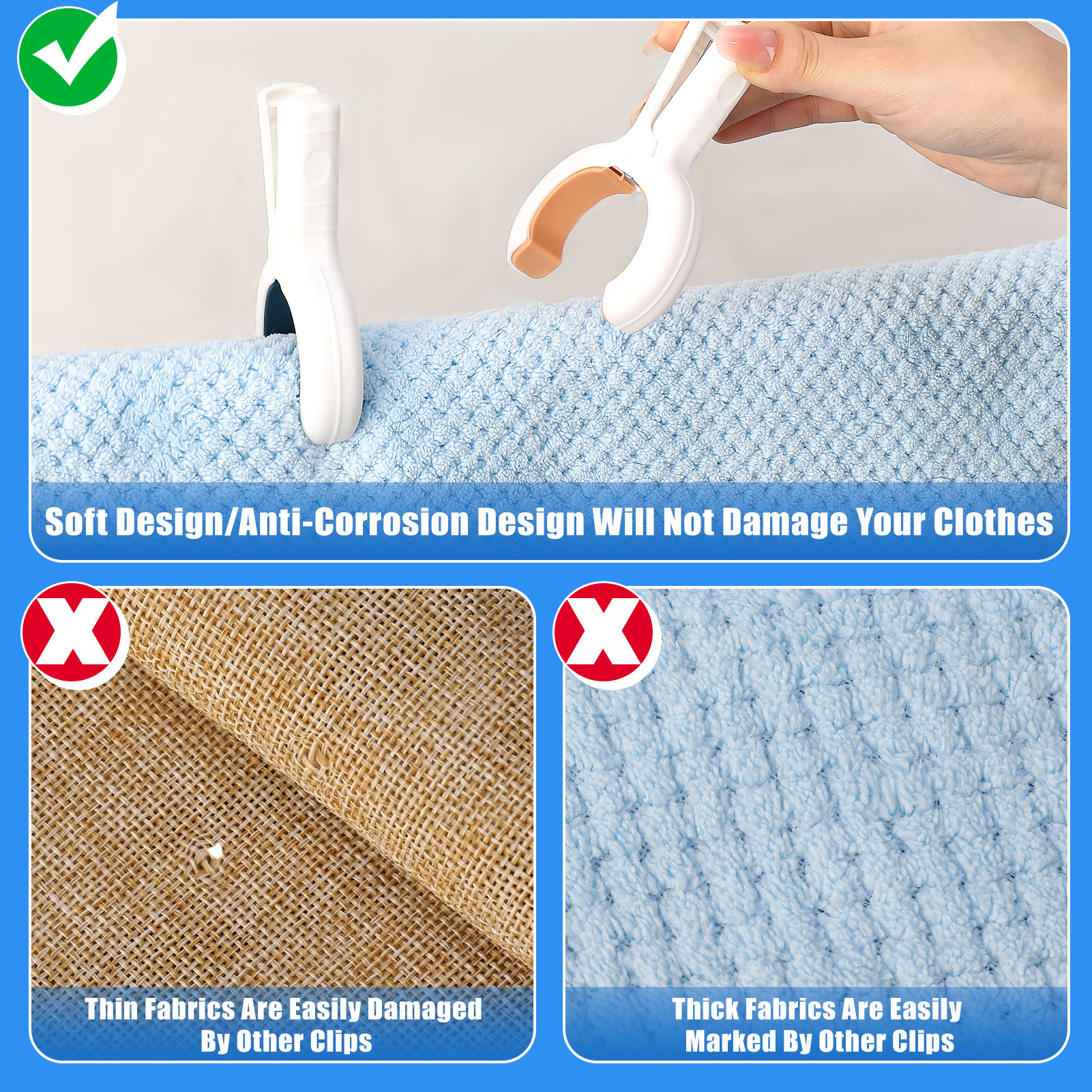 Topekada 20 Pcs Beach Towel Clips, Plastic Clothes Pins, Heavy Duty Clothes Pins for Daily Laundry Room, Towel Holder Clips for Beach Chairs Clothes Pool Boat