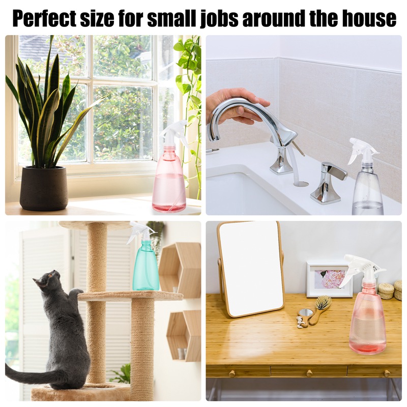 Armscye Spray Bottles 4 Pack, 16 Oz, Mist & Stream, Plastic Water Spray Bottle for Hair, Plants, Cleaning Solutions, BBQ, Cat Dog Spray Correction Behavior, Empty Water Squirt Bottles