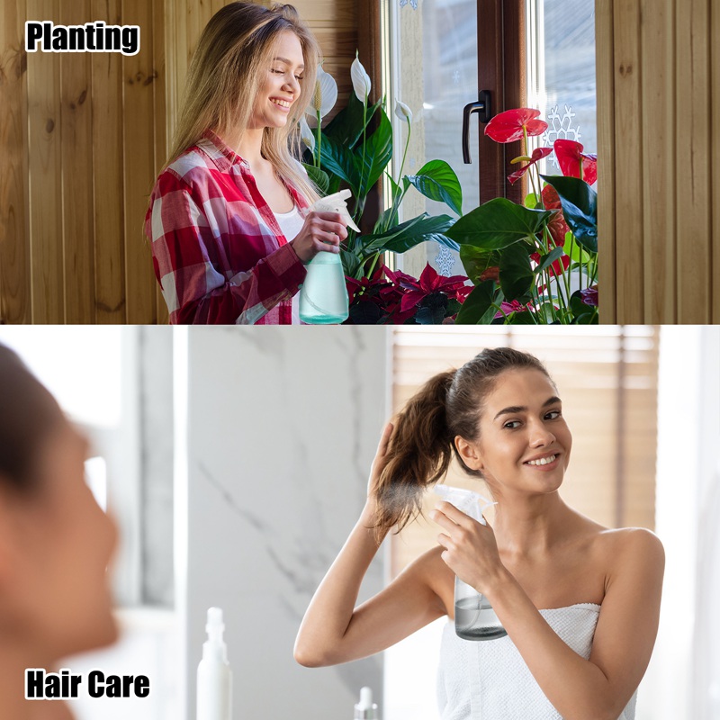 Armscye Spray Bottles 4 Pack, 16 Oz, Mist & Stream, Plastic Water Spray Bottle for Hair, Plants, Cleaning Solutions, BBQ, Cat Dog Spray Correction Behavior, Empty Water Squirt Bottles