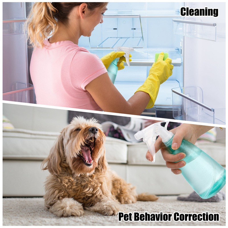 Armscye Spray Bottles 4 Pack, 16 Oz, Mist & Stream, Plastic Water Spray Bottle for Hair, Plants, Cleaning Solutions, BBQ, Cat Dog Spray Correction Behavior, Empty Water Squirt Bottles