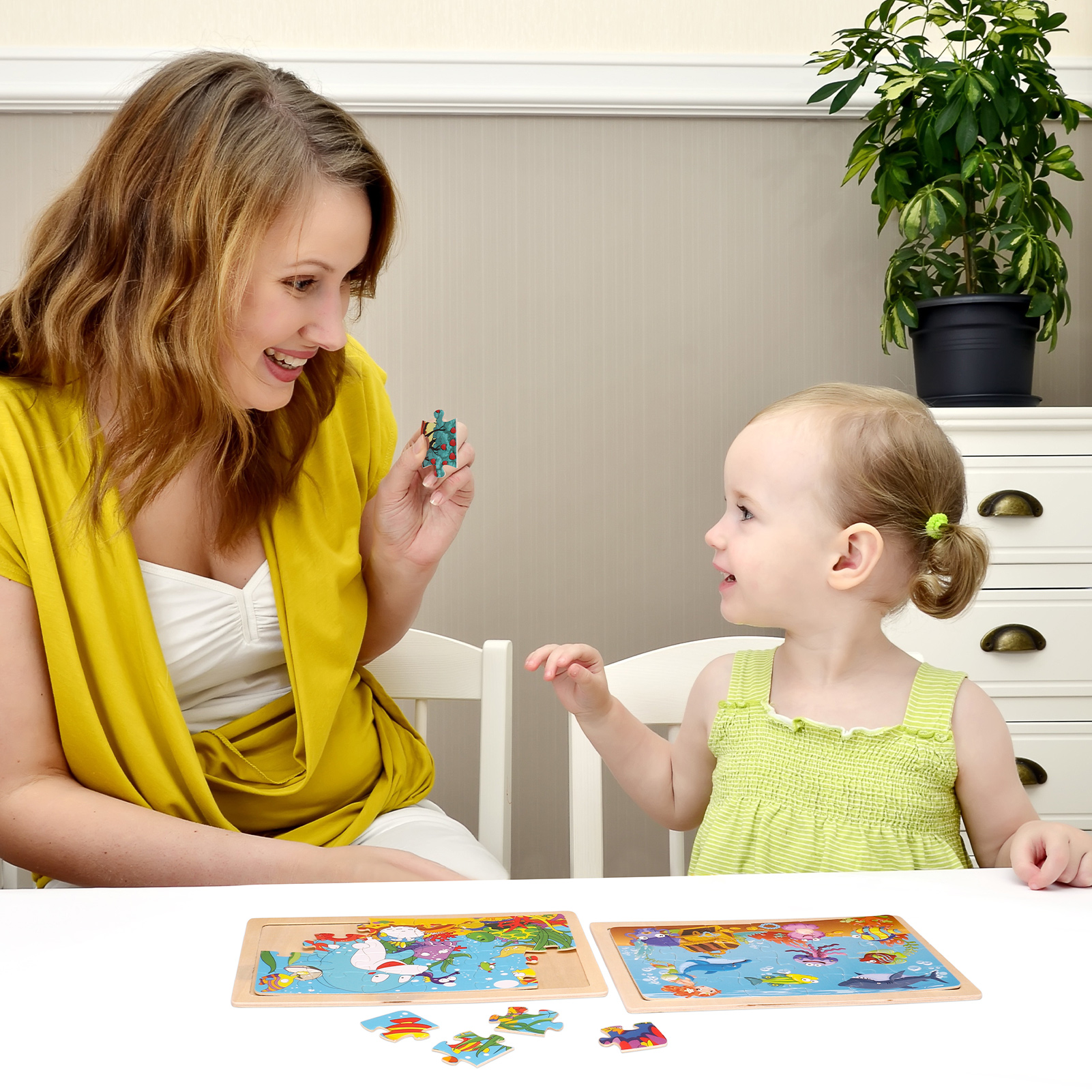 sixwipe 5 Pcs Wooden Puzzles for Kids,Jigsaw Puzzles Preschool Educational Toys Gifts for Children Ages 3-8,Kids Puzzles for 3+ Year Olds Boys Girls,Wood Puzzles Ages 3+