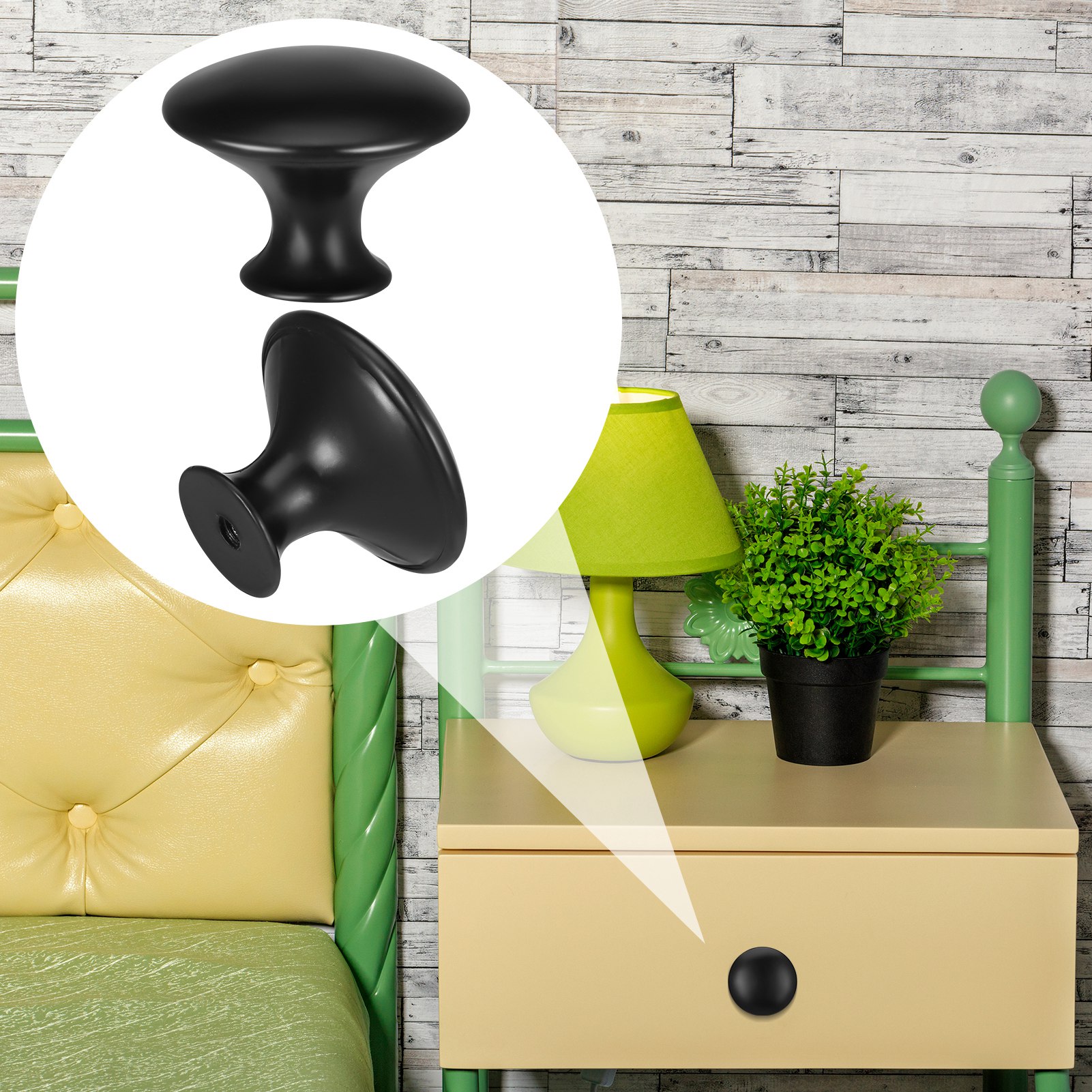 Armscye 20 Pcs Black Cabinet Door Knobs, 30mm Drawer Pulls with Screw, Round Matte Dresser Knobs, Stainless Steel Kitchen Cabinet Handles, Cabinet Hardware for Cupboard Wardrobe