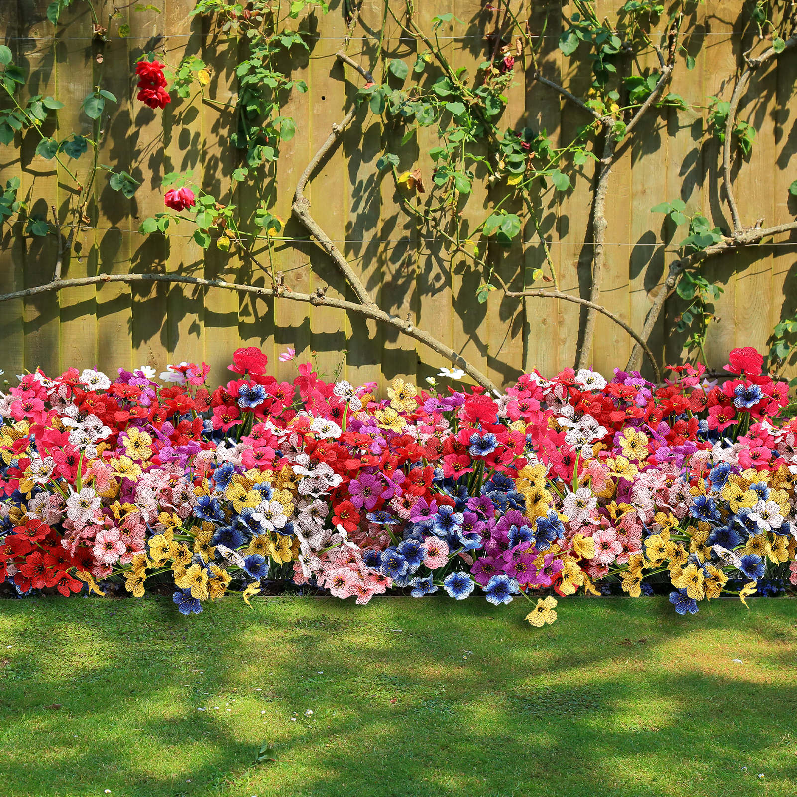 Armscye 28 Bundles Artificial Flowers for Outdoor, Not Fade Fake Plastic Flowers, Faux Plants for Decoration,Hanging Planters Indoor, Outside Garden, Window, Home, Wedding, Farmhouse