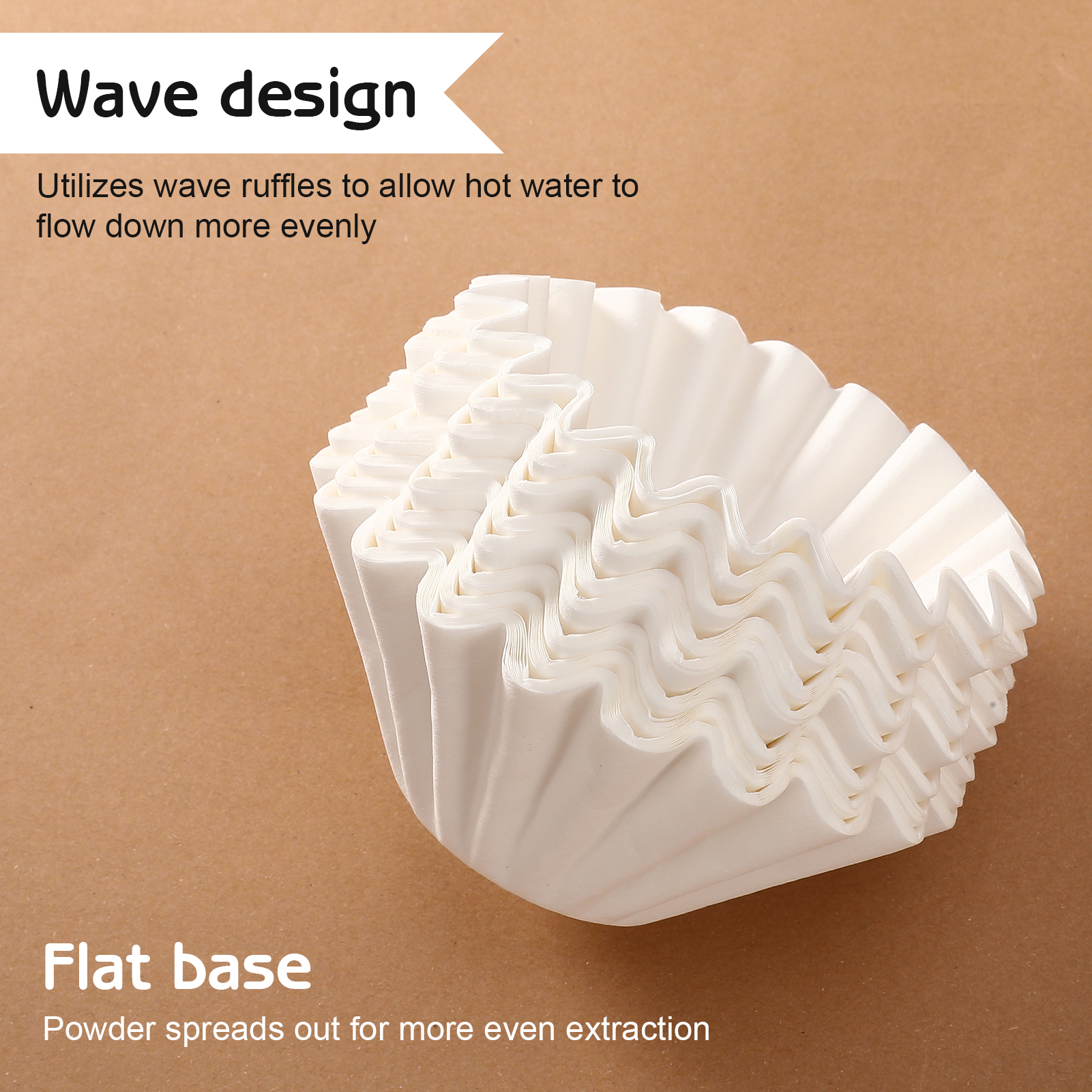 AOWOO 1-2 Cup Basket Coffee Filters, 300 Count Disposable Small Coffee Filter Paper, Compatible with Kalita Wave Dripper 155 Series, Single Serve Coffee Pot, Pour Over and Drip Coffee Maker