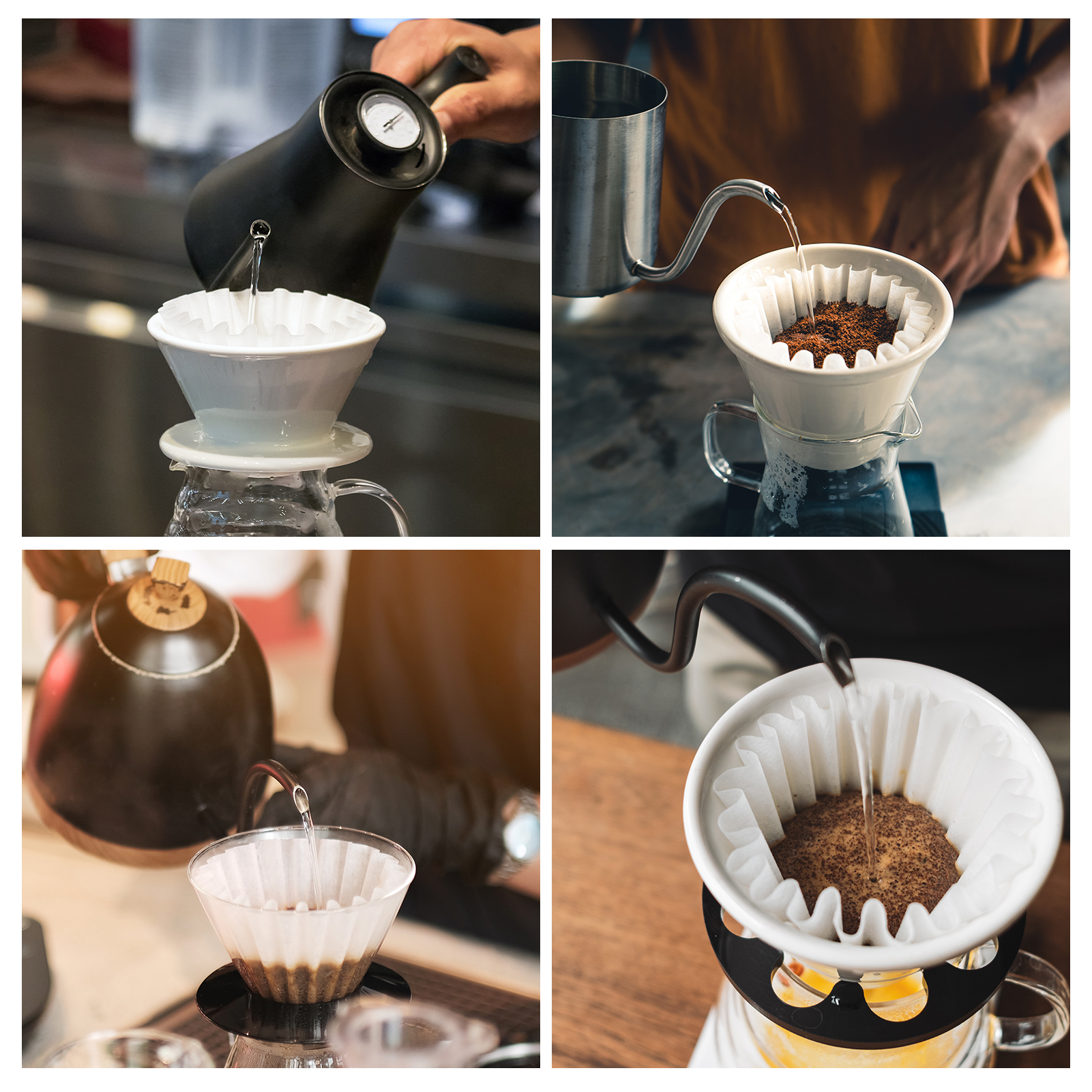 AOWOO 1-2 Cup Basket Coffee Filters, 300 Count Disposable Small Coffee Filter Paper, Compatible with Kalita Wave Dripper 155 Series, Single Serve Coffee Pot, Pour Over and Drip Coffee Maker