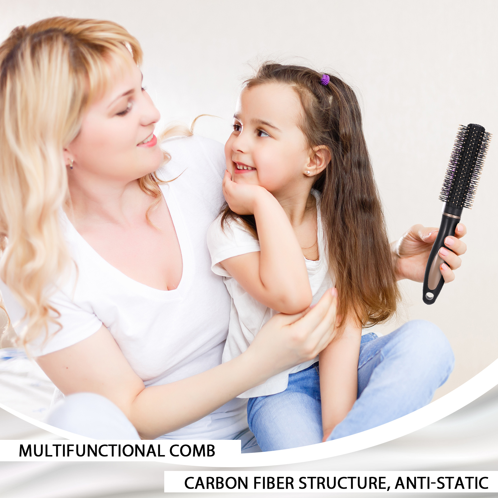 Abaima 7 Piece Styling Comb Set, Paddle Detangling Hairbrush Massage Roller Black Styling Hair Comb, Suitable for Straight Hair, Curly Hair, and All Hairstyles