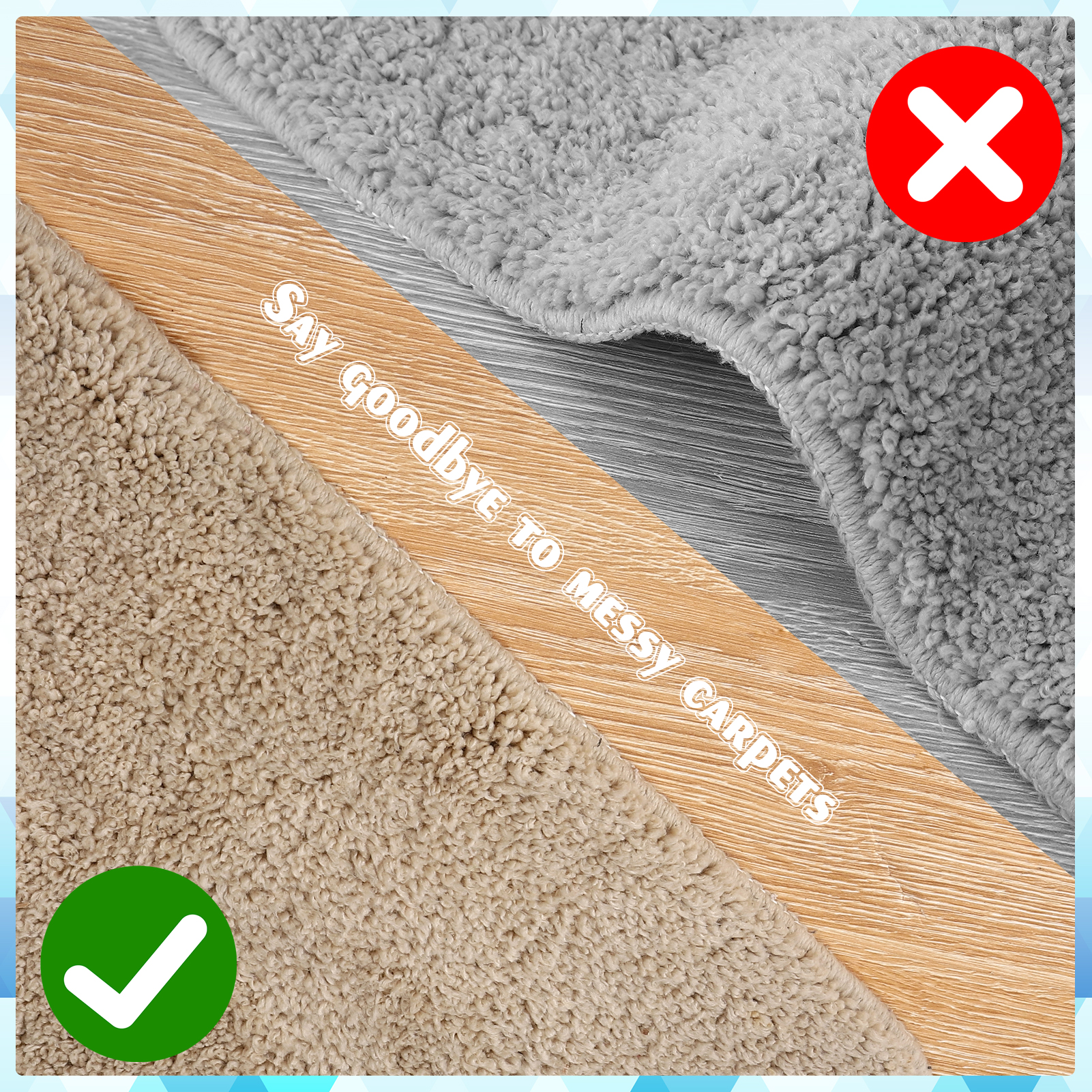 Armscye 32 Pcs Double Sided Rug Tape, Adhesive Rug Grippers for Hardwood Floors, Non Slip Carpet Tape, Reusable Rug Pads for Keep Corners Flat (Black)