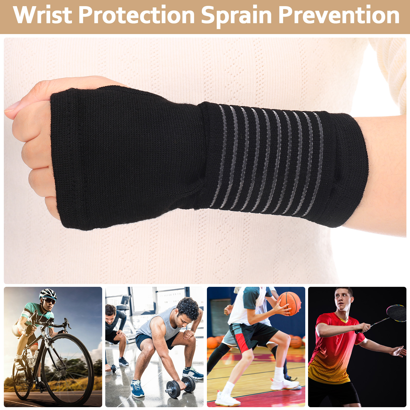 Abaima 4 Pairs Wrist Brace for Carpal Tunnel, Wrist Support with Adjustable Elastic Strap for Left and Right Hand, Hand Wraps for Carpal Tunnel, Arthritis, Tendonitis Pain Relief