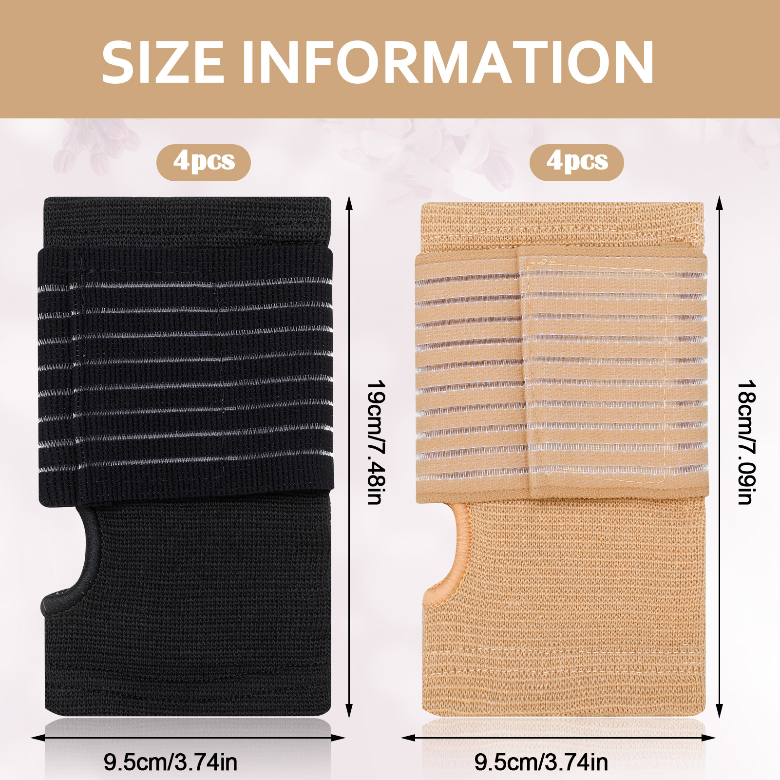 Abaima 4 Pairs Wrist Brace for Carpal Tunnel, Wrist Support with Adjustable Elastic Strap for Left and Right Hand, Hand Wraps for Carpal Tunnel, Arthritis, Tendonitis Pain Relief