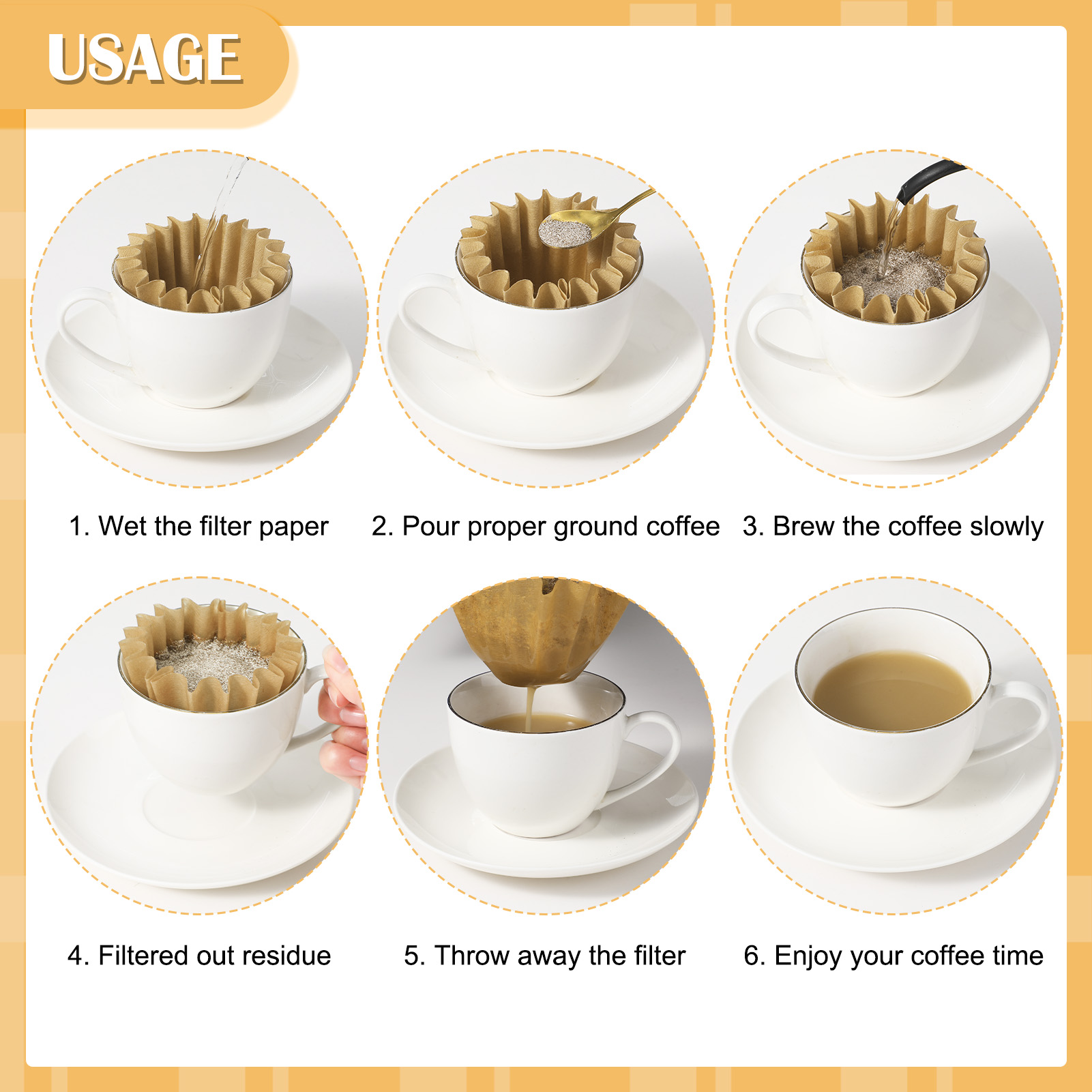 AOWOO 200 Pack 2-5 Cup Coffee Filters, Unbleached Coffee Filters, Basket Paper Coffee Filters, Thicken Natural Coffee Filter Basket for Commercial, Home Coffee Maker, Pour Over Coffee Kit