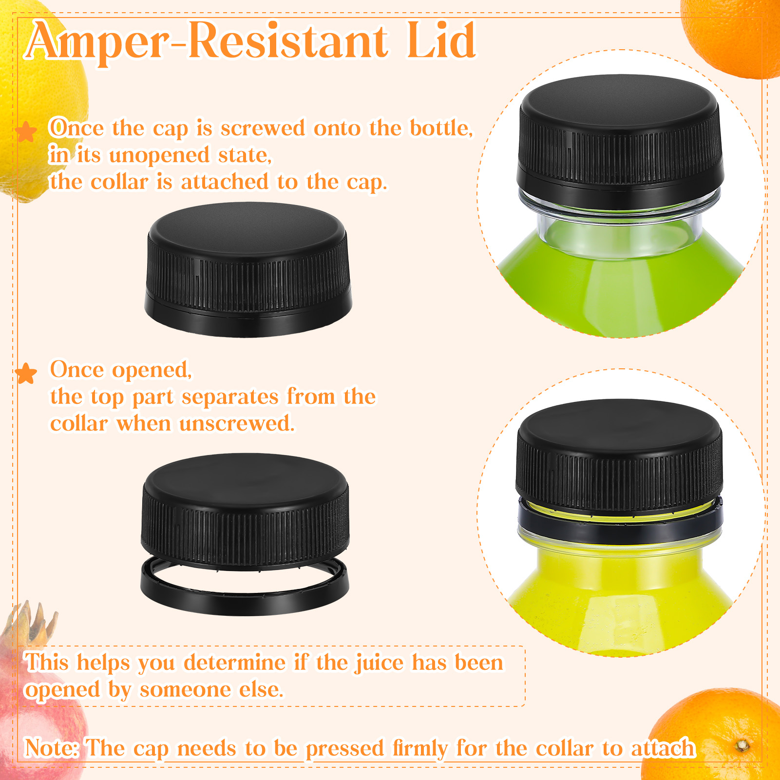 Topekada 7 Pcs 10 oz Empty Plastic Juice Bottles with Lids, Reusable Drink Containers with Brush and Labels, Clear Bulk Juice Containers with Caps for Juicing, Smoothie and Other Beverages