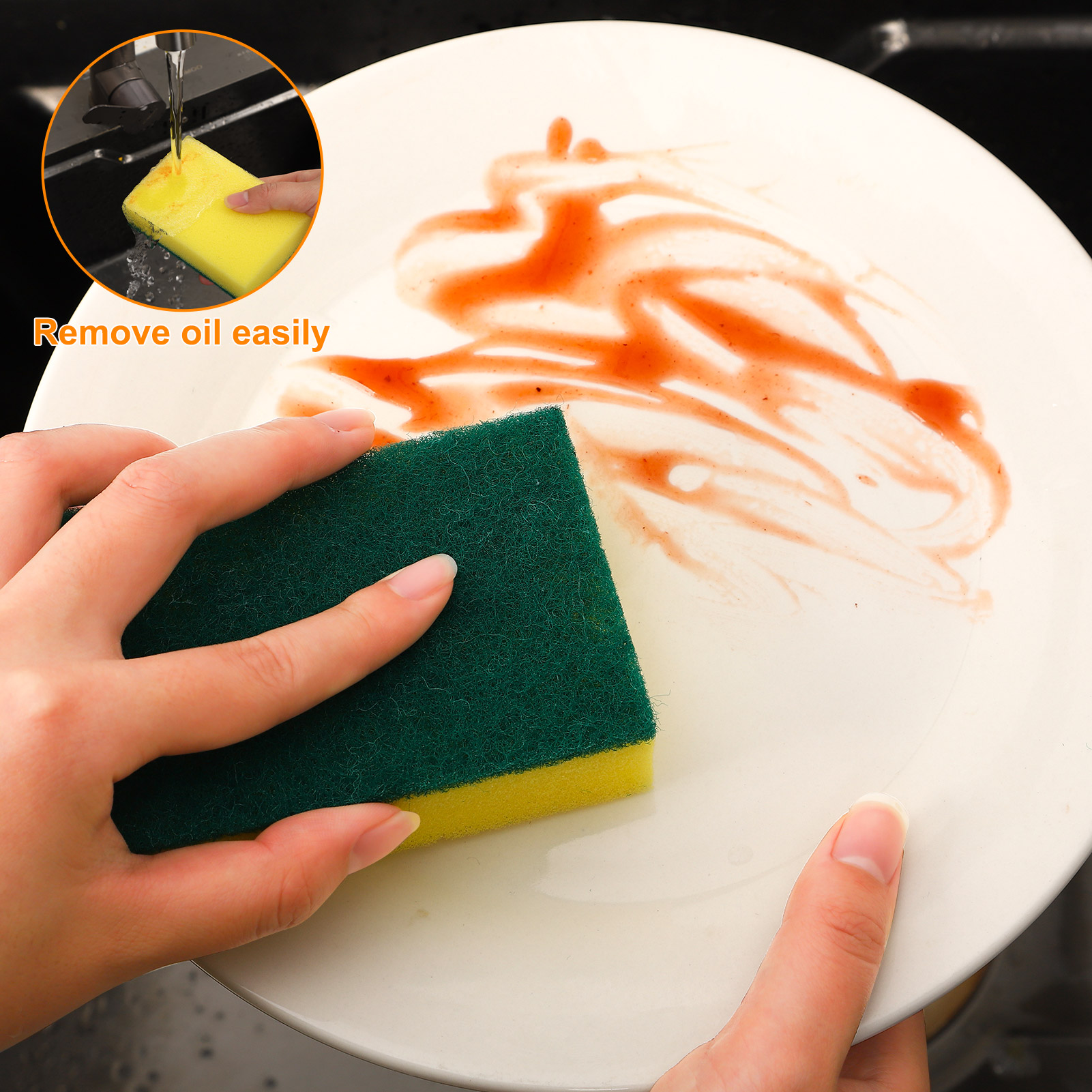 Armscye 50 Packs Dish Sponges Bulk, Individually Scrub Sponges, Uncompressed Wrapped Sponges, Non Scratch Dishes Scouring Pad for Kitchen Household Cleaning Dishes