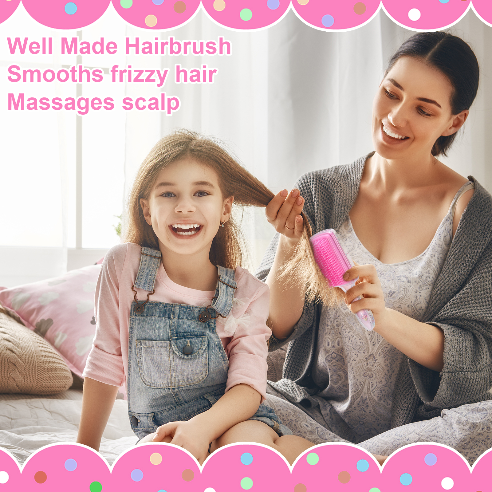 Abaima 2 Pack Toddler Hair Brush, Baby Hair Brush, Small Hair Brush, Kids Detangler Brush for Straight Curly Thick Hair, Unicorn Travel Mini Hair Brush for Little Girls