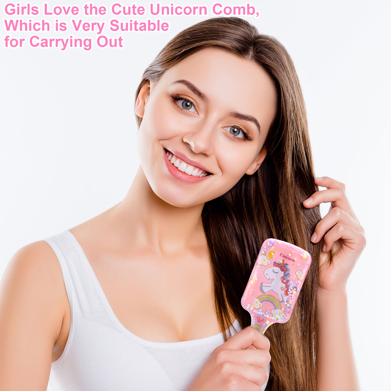 Abaima 2 Pack Toddler Hair Brush, Baby Hair Brush, Small Hair Brush, Kids Detangler Brush for Straight Curly Thick Hair, Unicorn Travel Mini Hair Brush for Little Girls