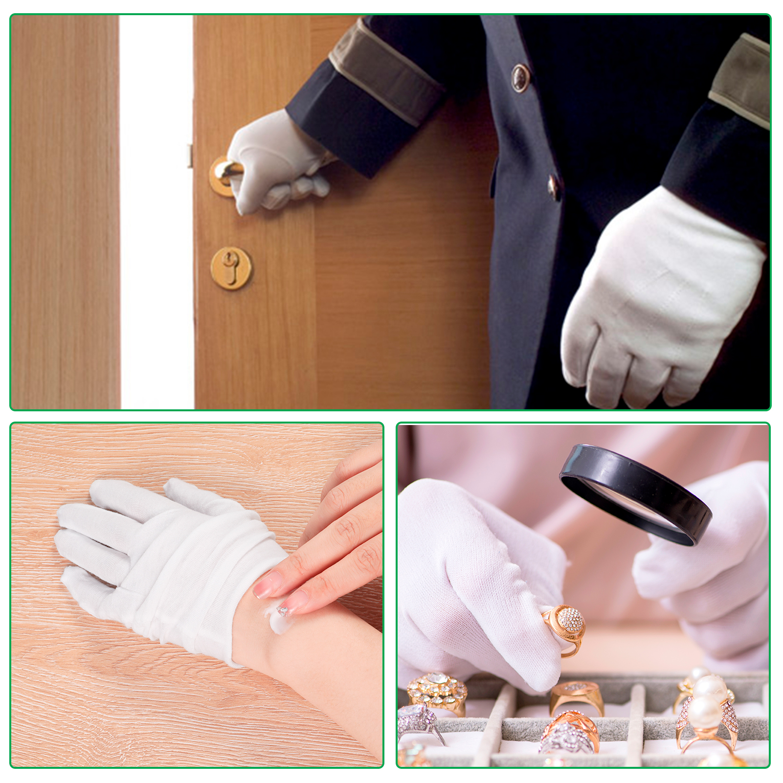 Bocaoying 30 Pcs White Cotton Gloves for Dry Hand Sleeping, Eczema Moisturizing Gloves for Men and Women, Washable Premium Cotton Gloves for Coin Jewelry Silver Inspection