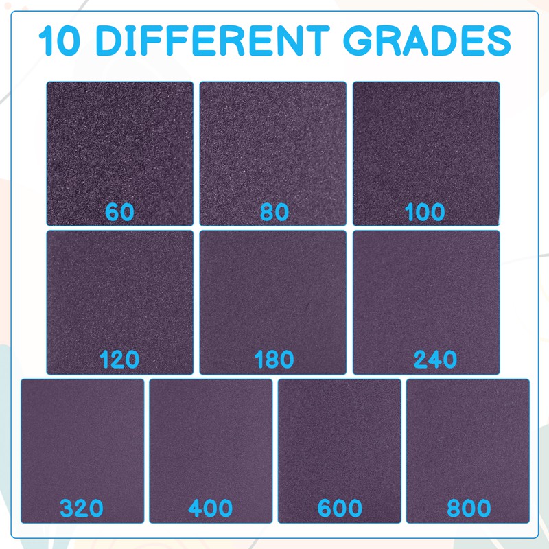 Armscye 10 Different Specifications Sanding Sponge, Sandpaper Sponge Sanding Blocks, Washable and Reusable Sand Pads for Drywall Metal Glasses Wood and Wall