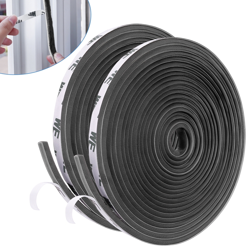 Armscye 2 Rolls Brush Felt Weather Stripping for Doors and Windows-32.8 Feet Adhesive Seal Tape with Pile Brush,Door Bottom Insulation,Patio/Automotive Draft Stopper(Gray)
