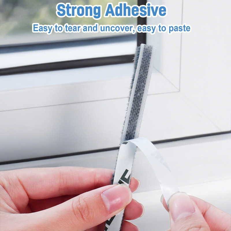 Armscye 2 Rolls Brush Felt Weather Stripping for Doors and Windows-32.8 Feet Adhesive Seal Tape with Pile Brush,Door Bottom Insulation,Patio/Automotive Draft Stopper(Gray)