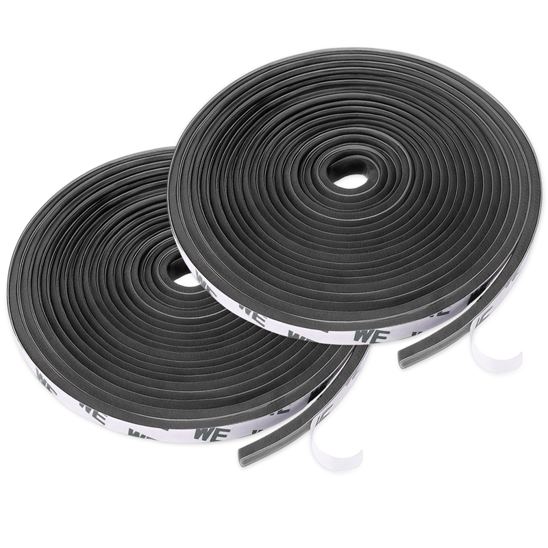 Armscye 2 Rolls Brush Felt Weather Stripping for Doors and Windows-32.8 Feet Adhesive Seal Tape with Pile Brush,Door Bottom Insulation,Patio/Automotive Draft Stopper(Gray)