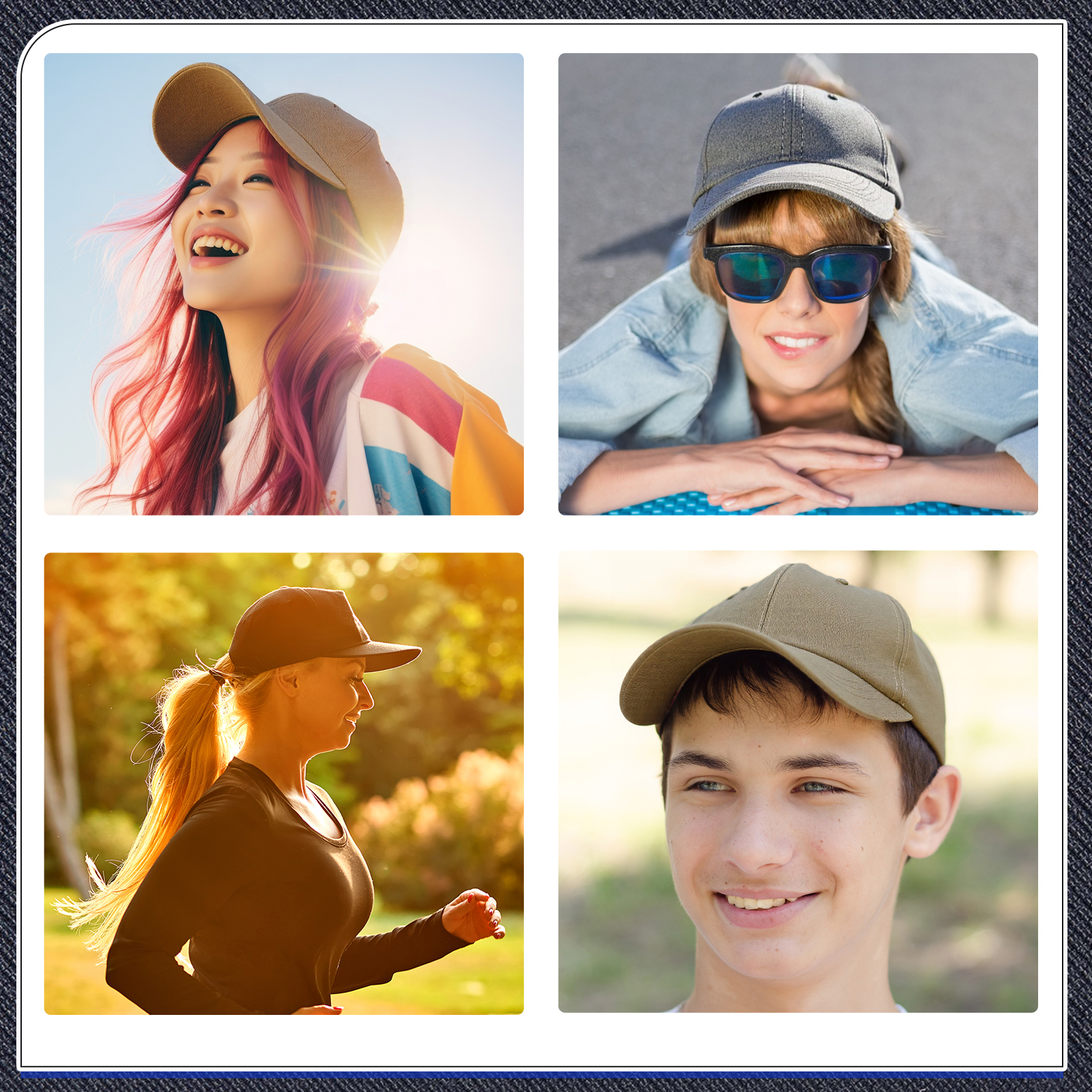 Bocaoying 3 Pcs Washed Cotton Baseball Caps for Men Women, Breathable Retro Adjustable Dad Hats with Structured Crown, Curved Brim Ball Caps for Running, Outdoor, Daily Casual Wear, Black/Grey/Khaki