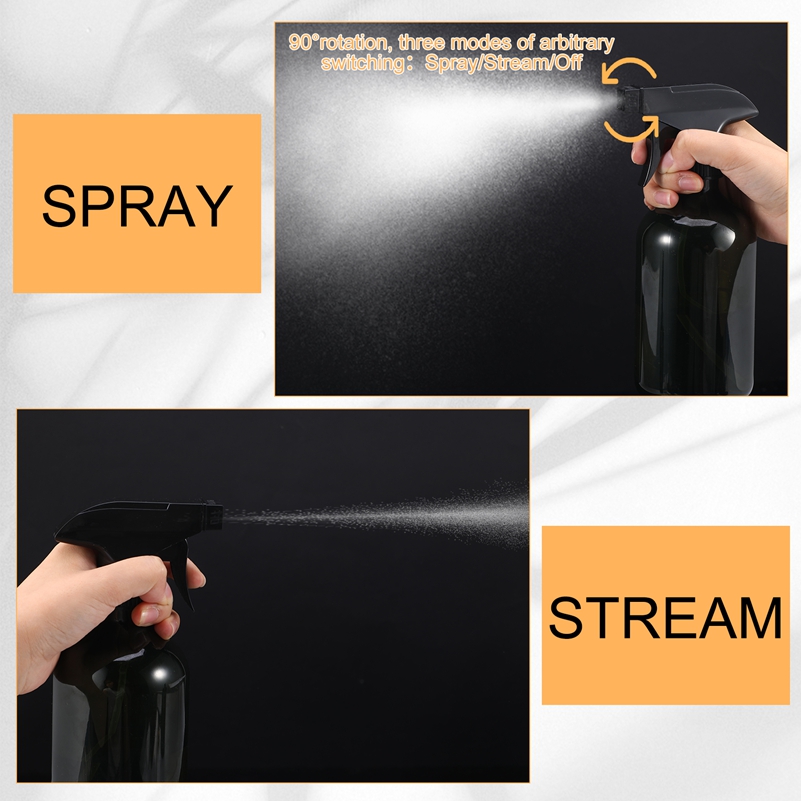 Armscye 3 Pack 17oz(500ml) Spray Bottles with Adjustable Nozzle, Refillable Plastic Cleaning Sprayers for Hair, Cooking, Cleaning and Gardening, Includes Extra Additional Supplies