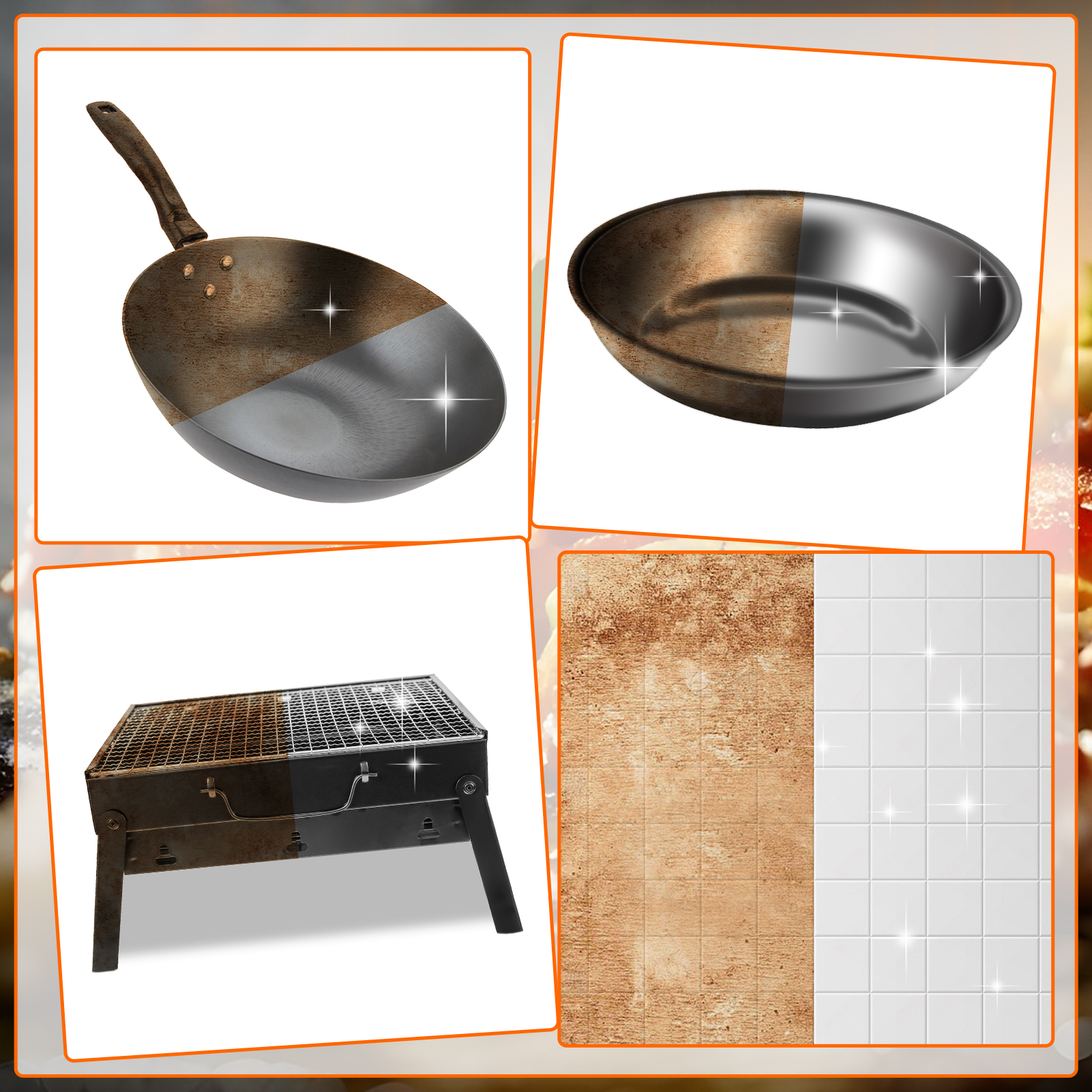 Armscye 6 Pack Heavy Duty Pumice Stone, Grill Cleaning Brick Block with Handle, Griddle Cleaning Brick, Grill Cleaner Accessories for Sink BBQ Bathroom Oven Cleaning Supplies