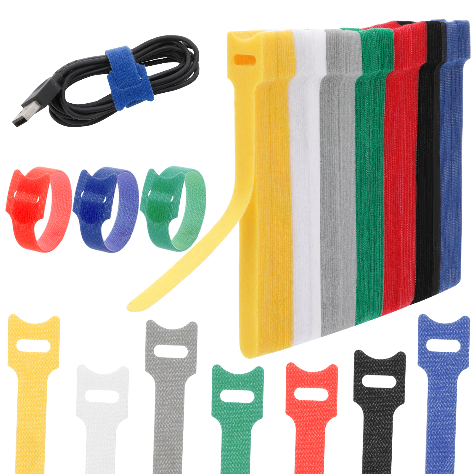 Armscye 140 Pcs 6 Inches Reusable Cable Ties, Multi-Color Adjustable Cord Organizer for Appliances Chargers Cords, Fastening Cable Wraps for Simplify Home Office Cable Management