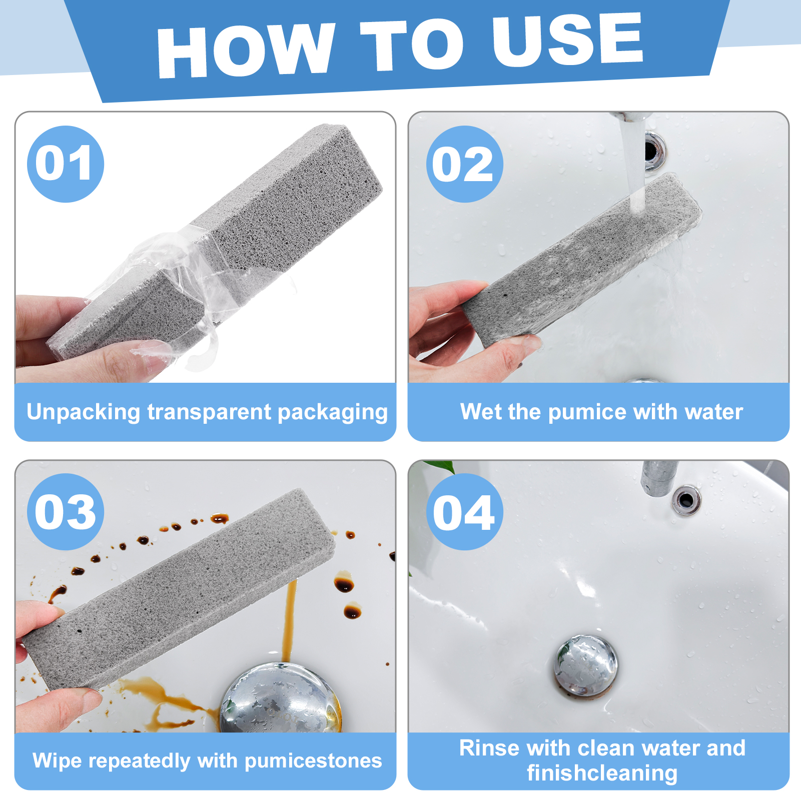 Armscye 20Pack Pumice Stone for Toilet Cleaning Bowl Stick,Powerfully Cleans Hard Water Rings, Calcium Buildup & Stains, Suitable for Cleaning Toilet, Bathtubs, Kitchen Sink, Grill