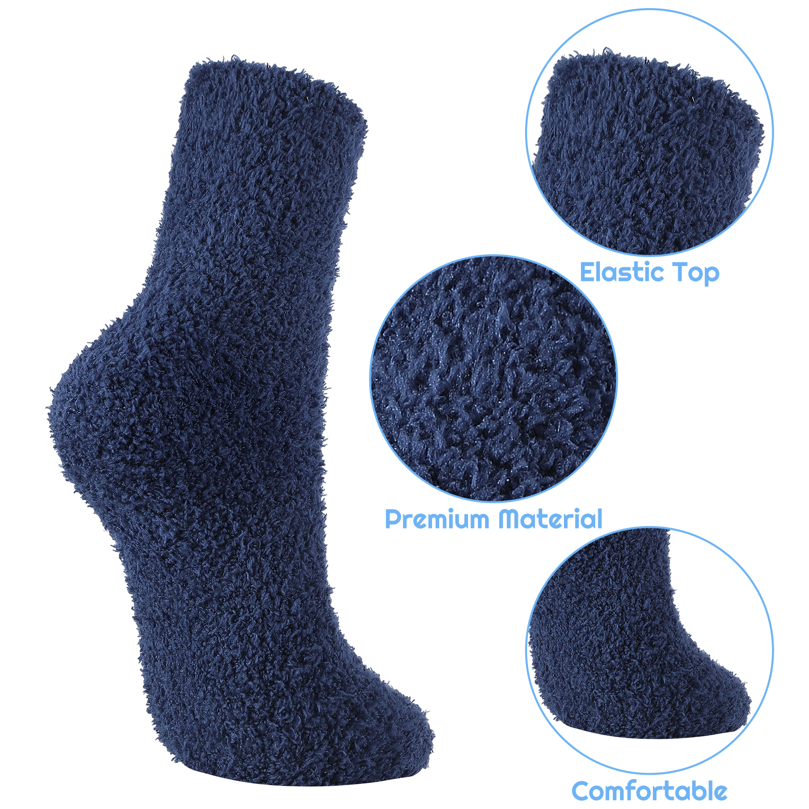 Bocaoying 8 Pairs Fluffy Slipper Socks for Men, Warm Cosy Bed Fuzzy Socks, Winter Thermal Plush Fluffy Socks for Causal Home Sleeping