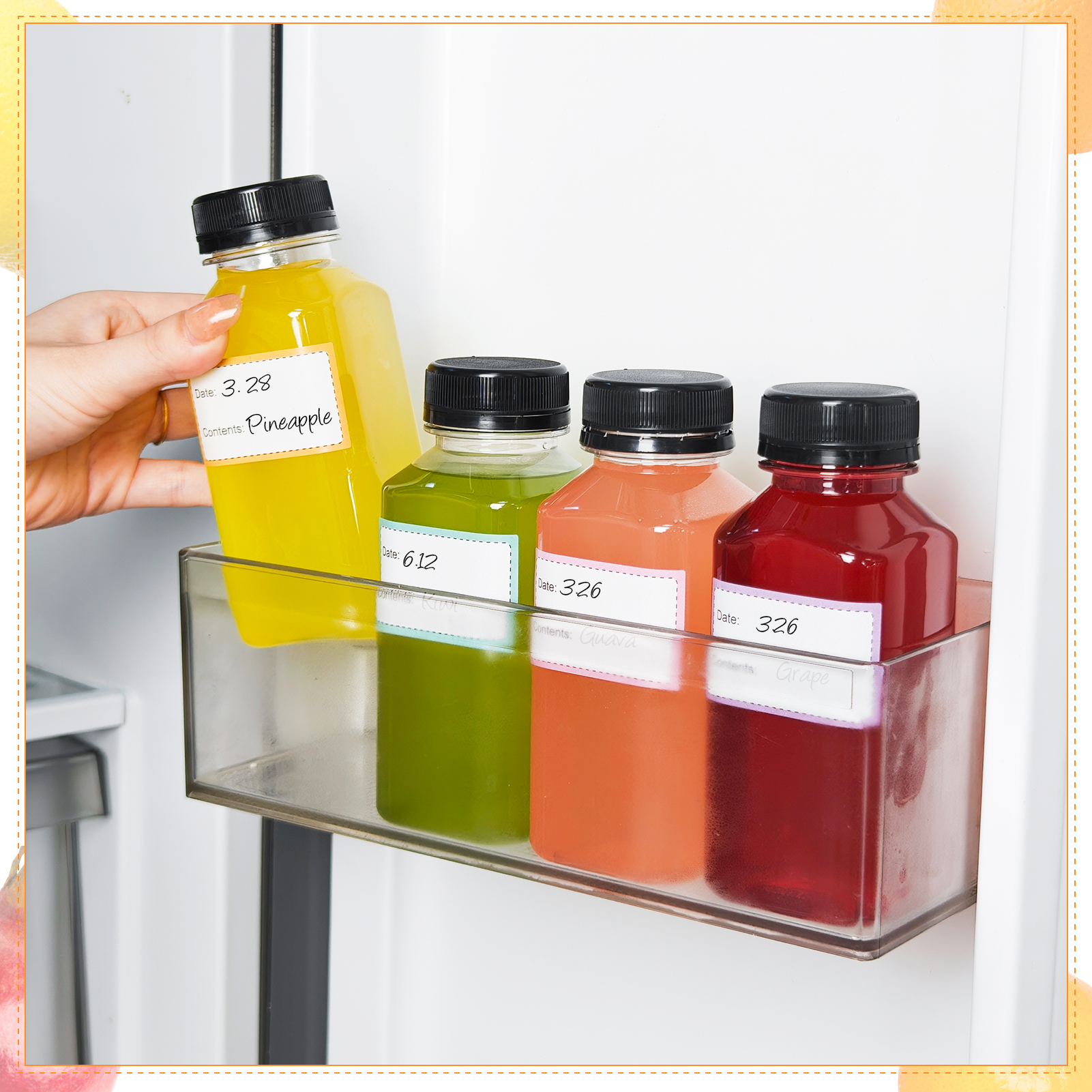 Topekada 32 Pcs 8 oz Empty Plastic Juice Bottles with Lids, Reusable Drink Containers with Brush and Labels, Clear Bulk Juice Containers with Caps for Juicing, Smoothie and Other Beverages