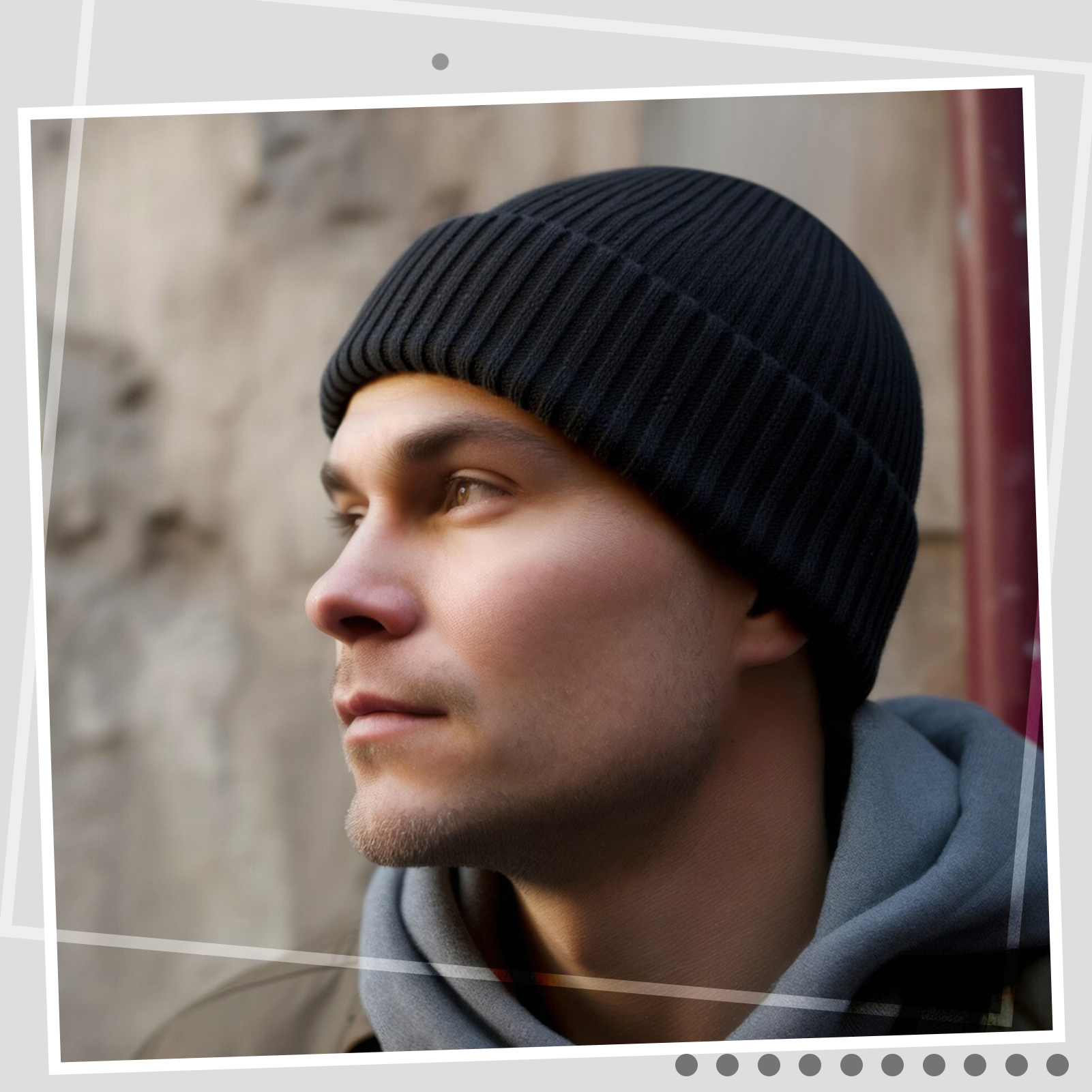 Bocaoying 2 Pack Ribbed Knit Beanie Hat for Men Women, Thick Knit Acrylic Blend Fisherman Hat, Thermal Windproof Winter Trawler Cap for Skiing, Hiking, Biking, One Size, Grey/Black