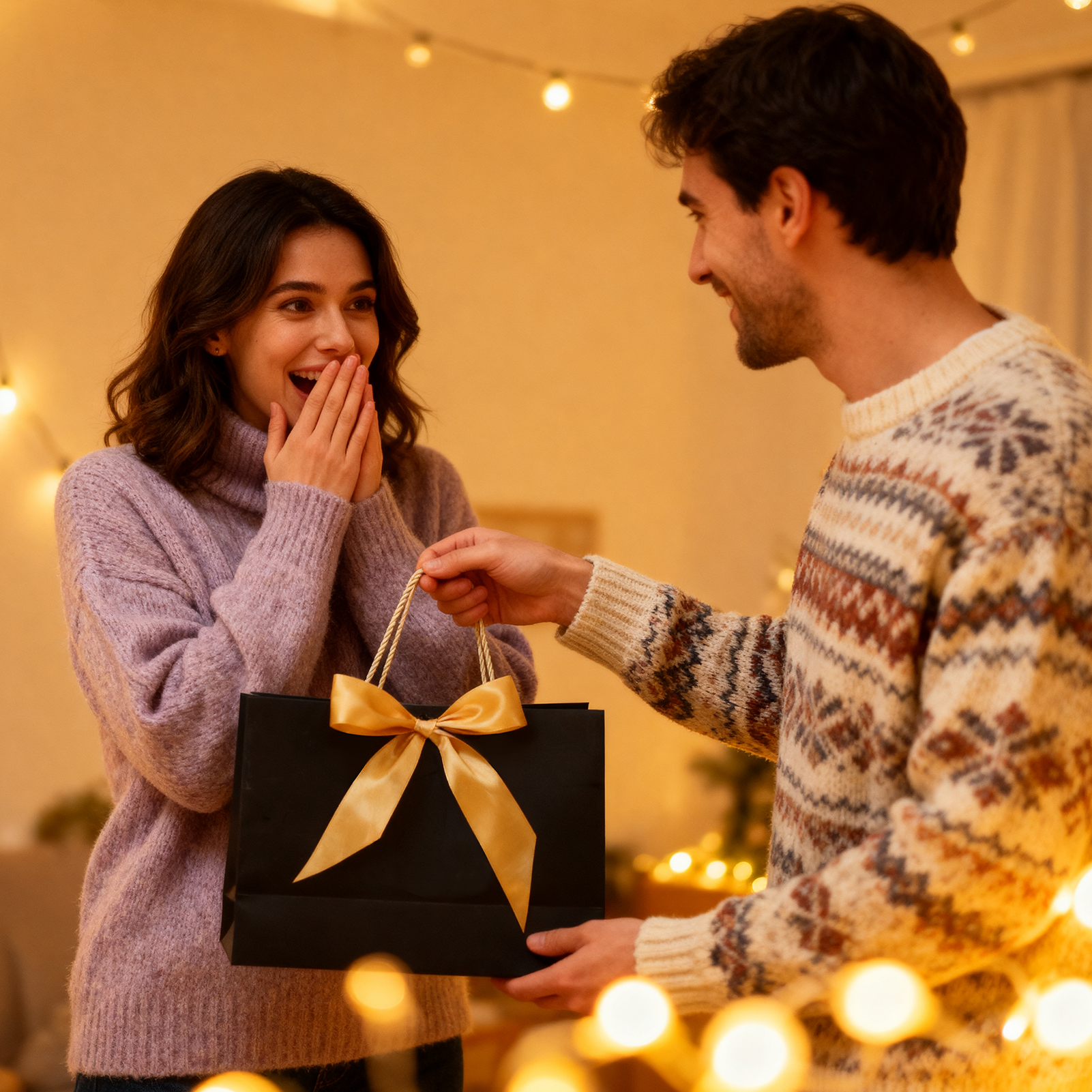 sixwipe 3 Pcs Elegant Gift Bags Gift Boxes, Black and Gold Present Bags with Ribbon, Tissue Paper and Card, Reusable Pouches for Birthday, Christmas, and Small Business Essentials