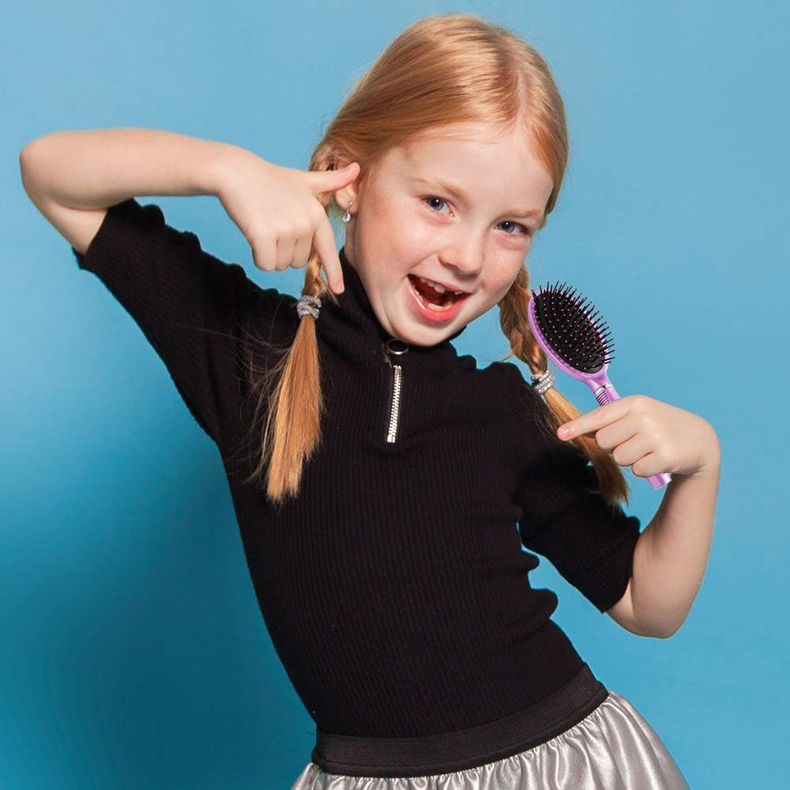 Abaima 5 Pieces Hair Brush Comb Set Detangling Paddle Brush Round Hair Tail Comb Wet Dry Brush for Women Men Hair Styling(Purple)